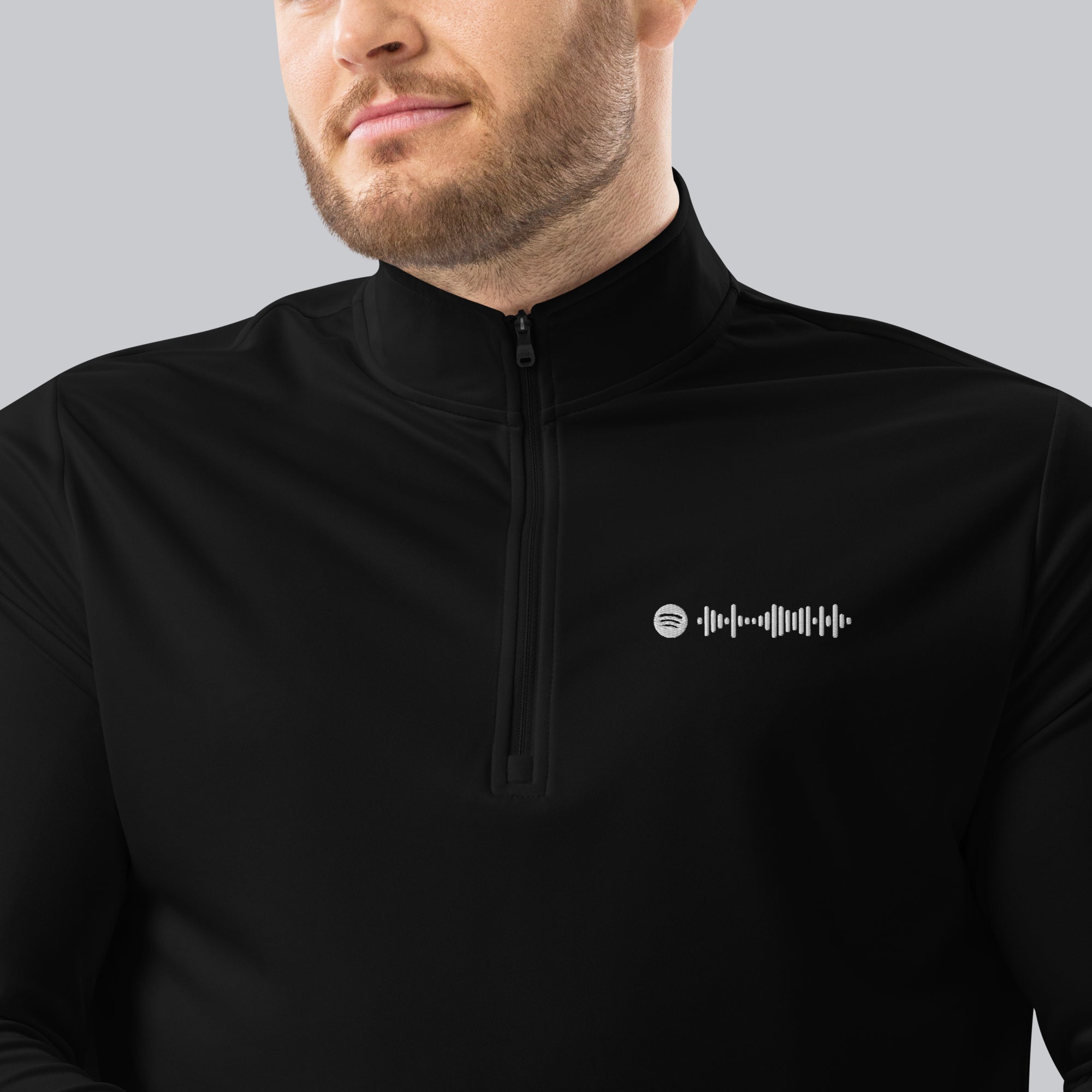 Adidas Zip Sweather Black with custom Music Code of your favorite song