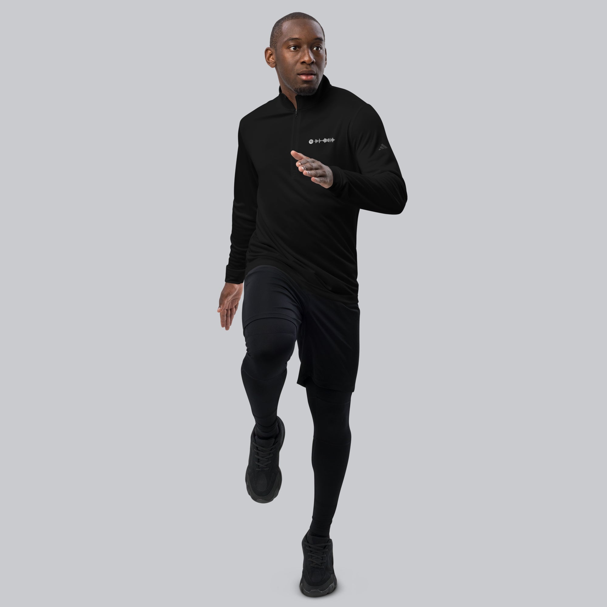 Adidas Zip Sweather Black with custom Music Code of your favorite song