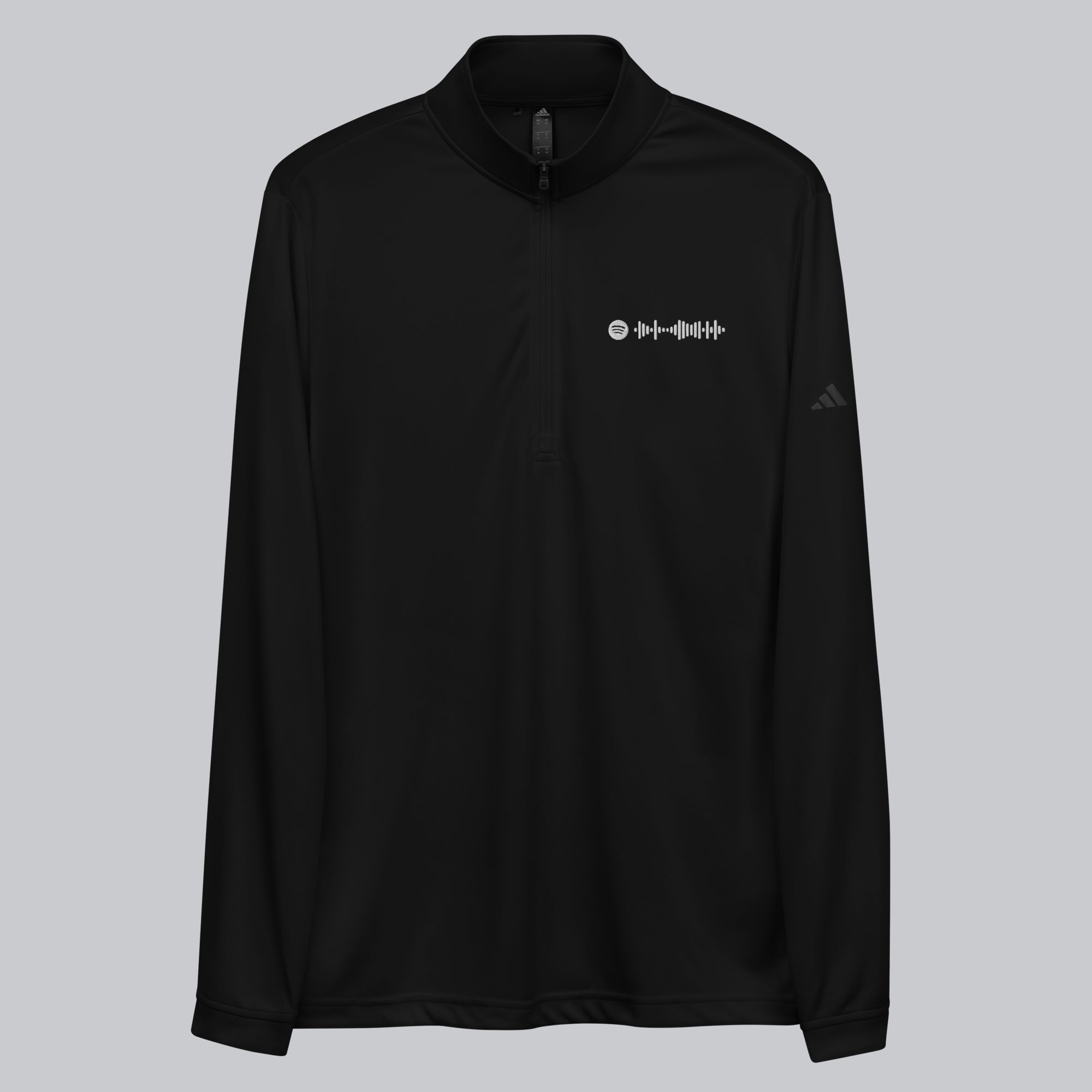 Adidas Zip Sweather Black with custom Music Code of your favorite song