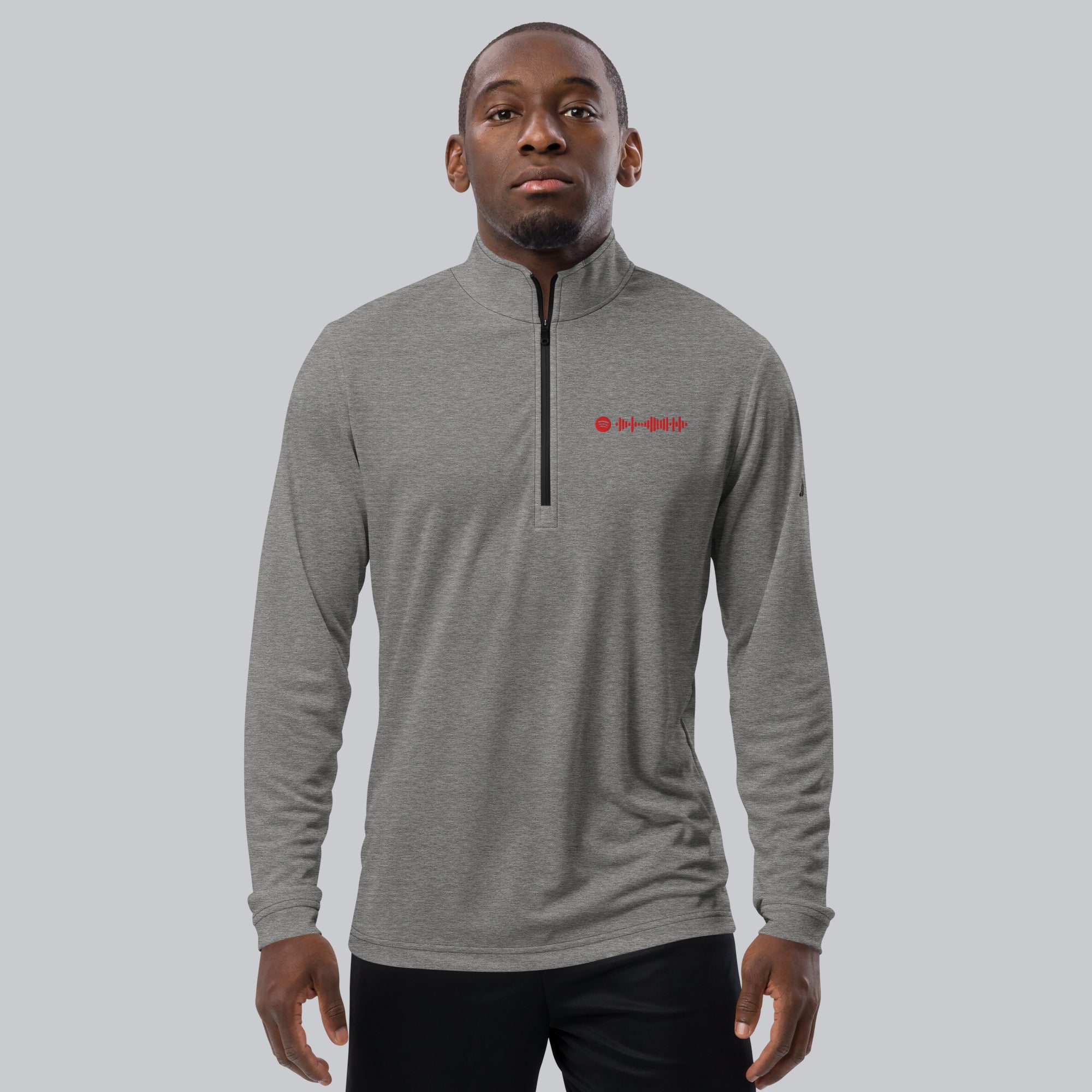 Adidas Zip Sweather Grey with custom Music Code of your favorite song