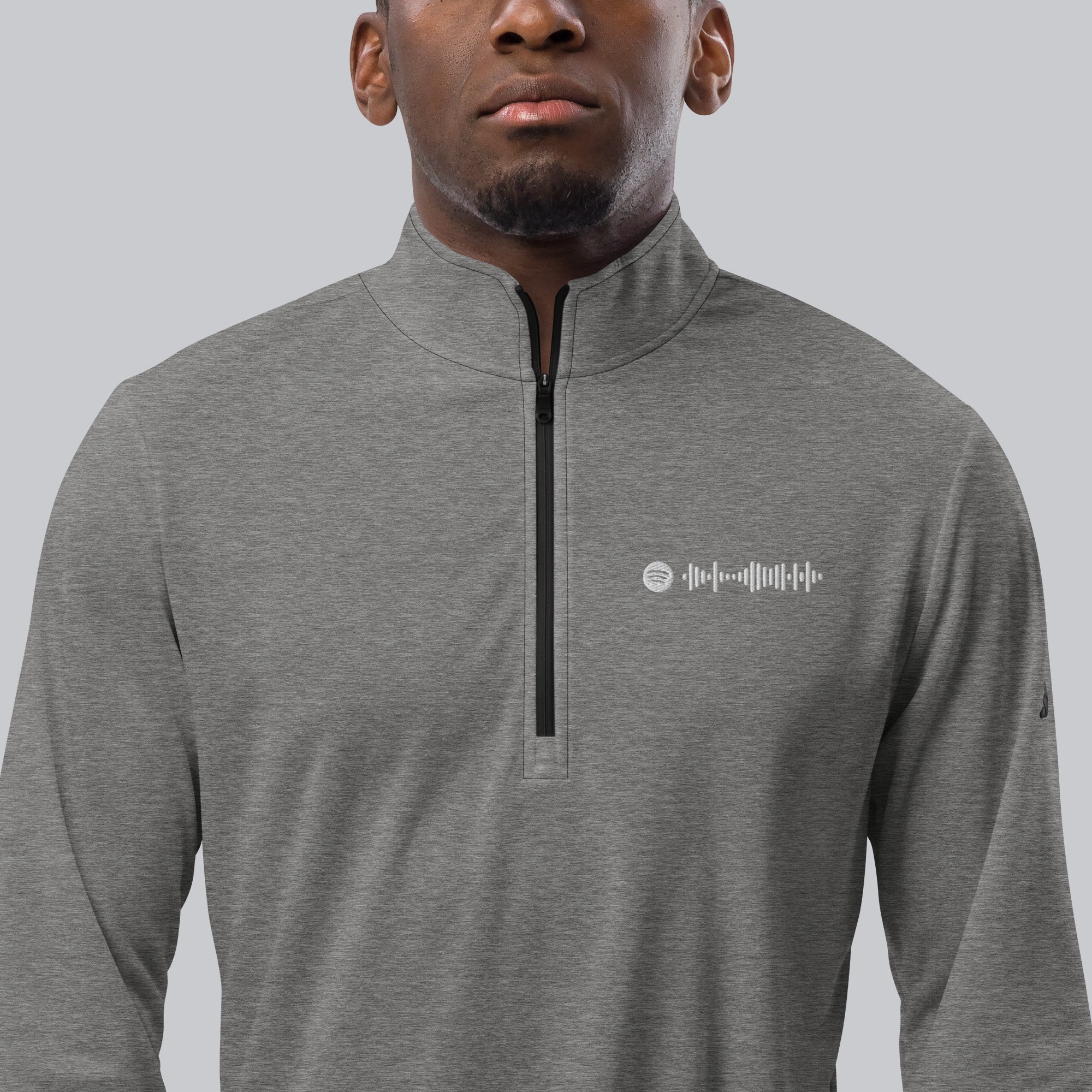 Adidas Zip Sweather Grey with custom Music Code of your favorite song