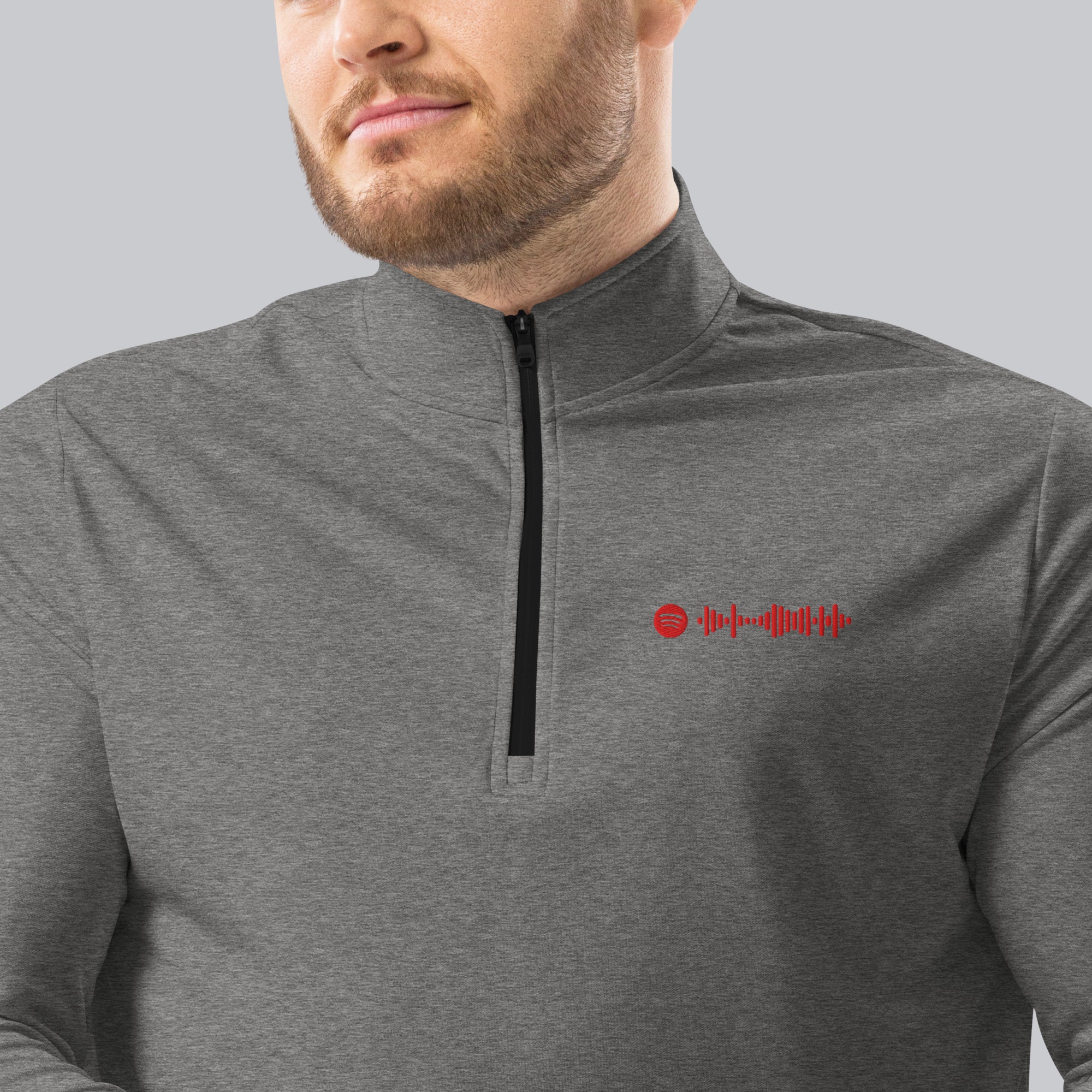Adidas Zip Sweather Grey with custom Music Code of your favorite song