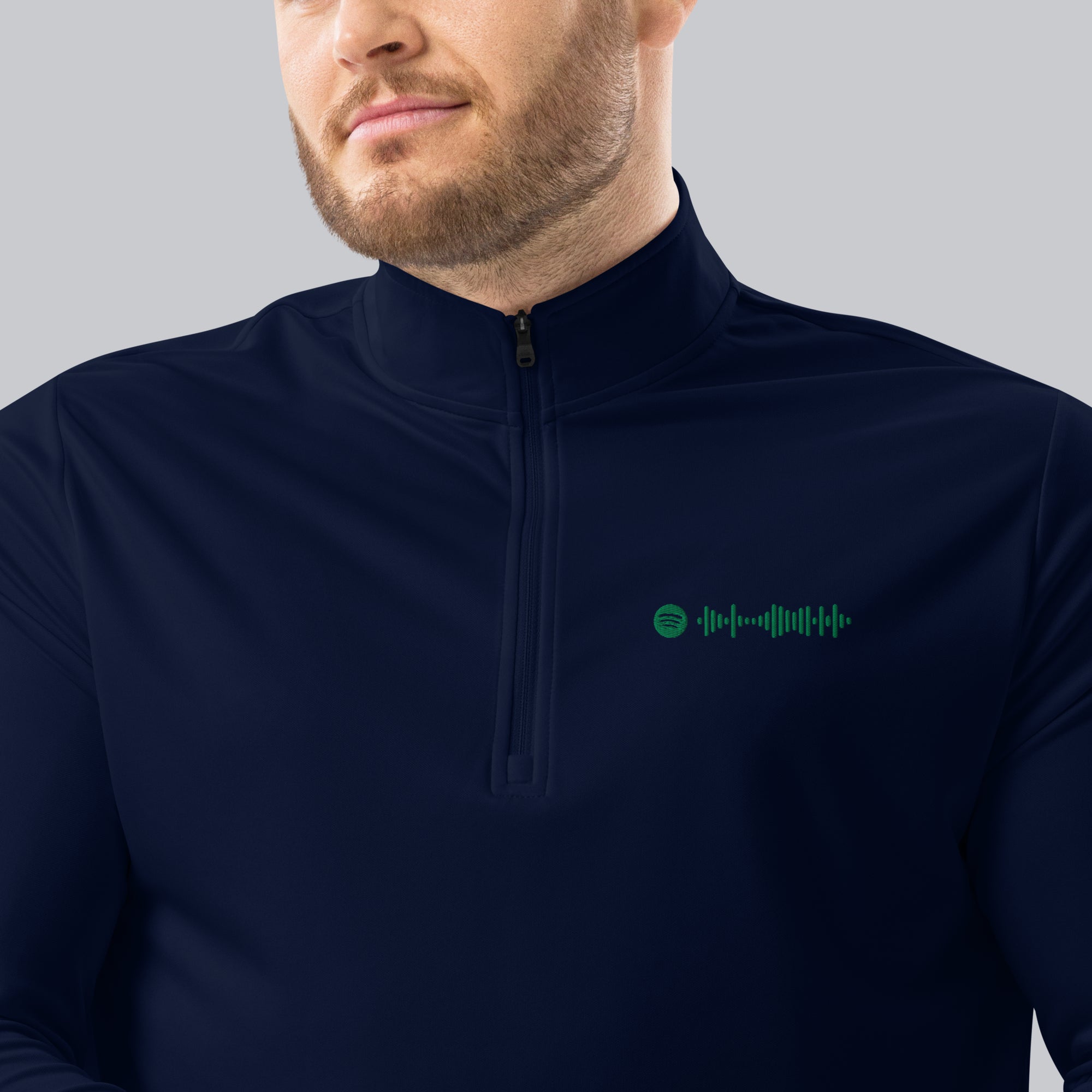 Adidas Zip Sweather Navy with custom Music Code of your favorite song
