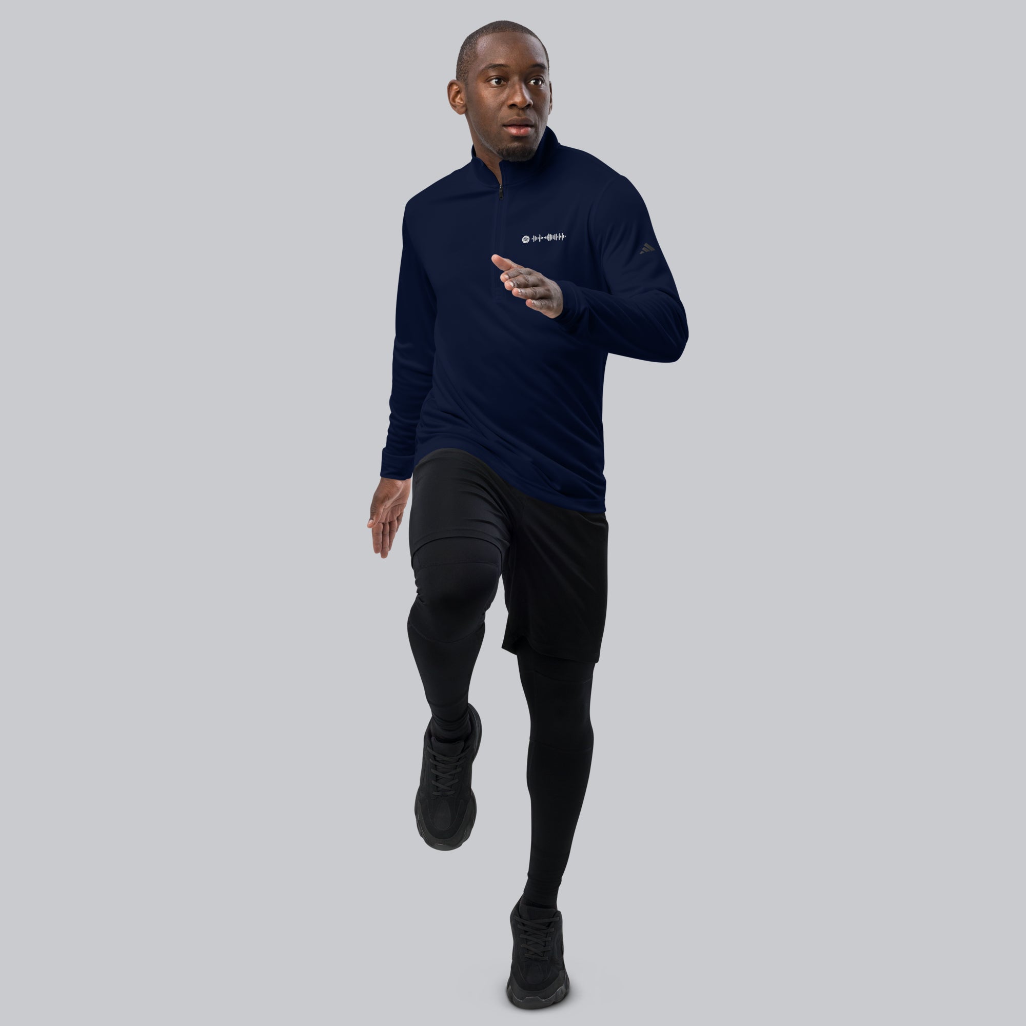 Adidas Zip Sweather Navy with custom Music Code of your favorite song