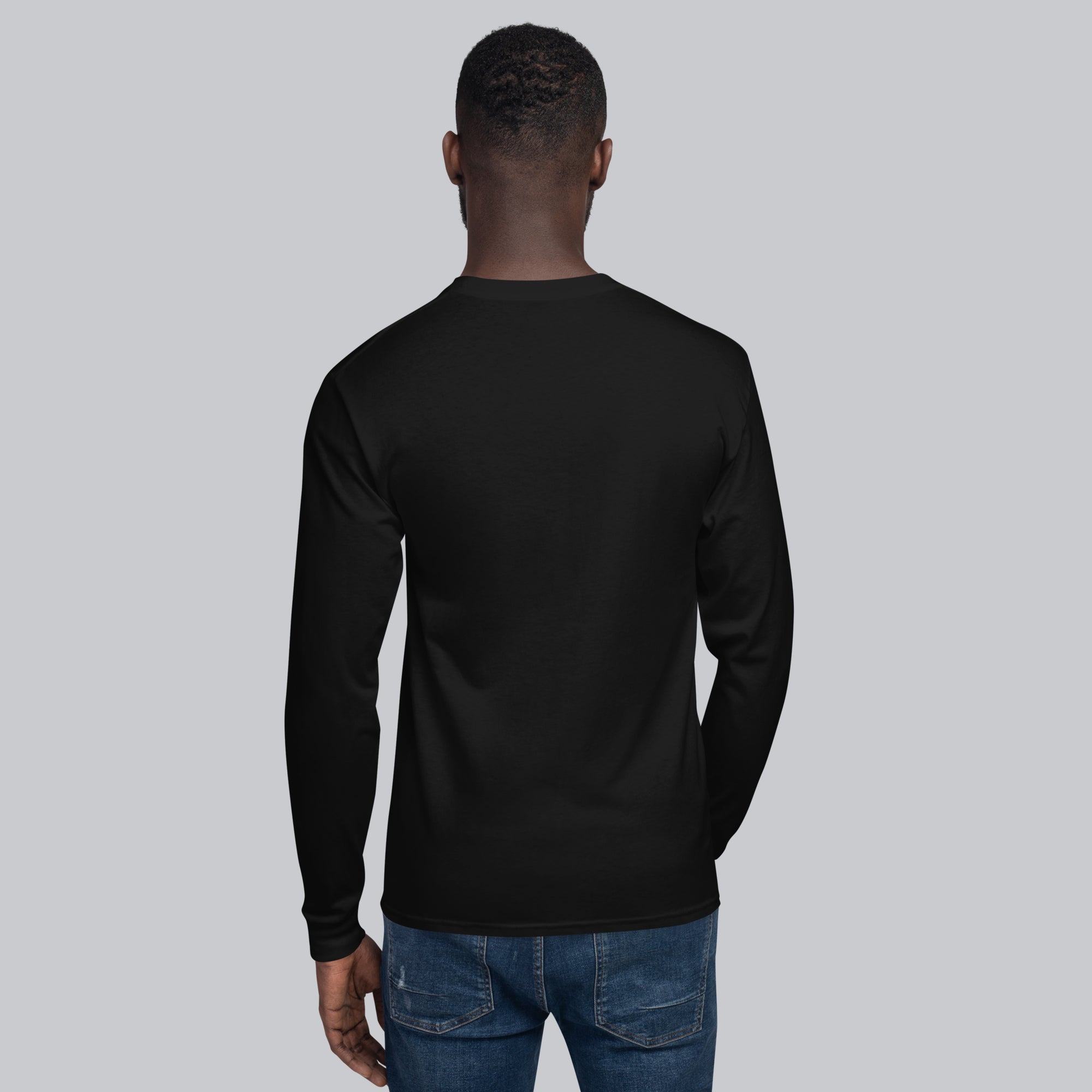 Champion Long Sleeve Shirt Black with custom Music Code of your favorite song