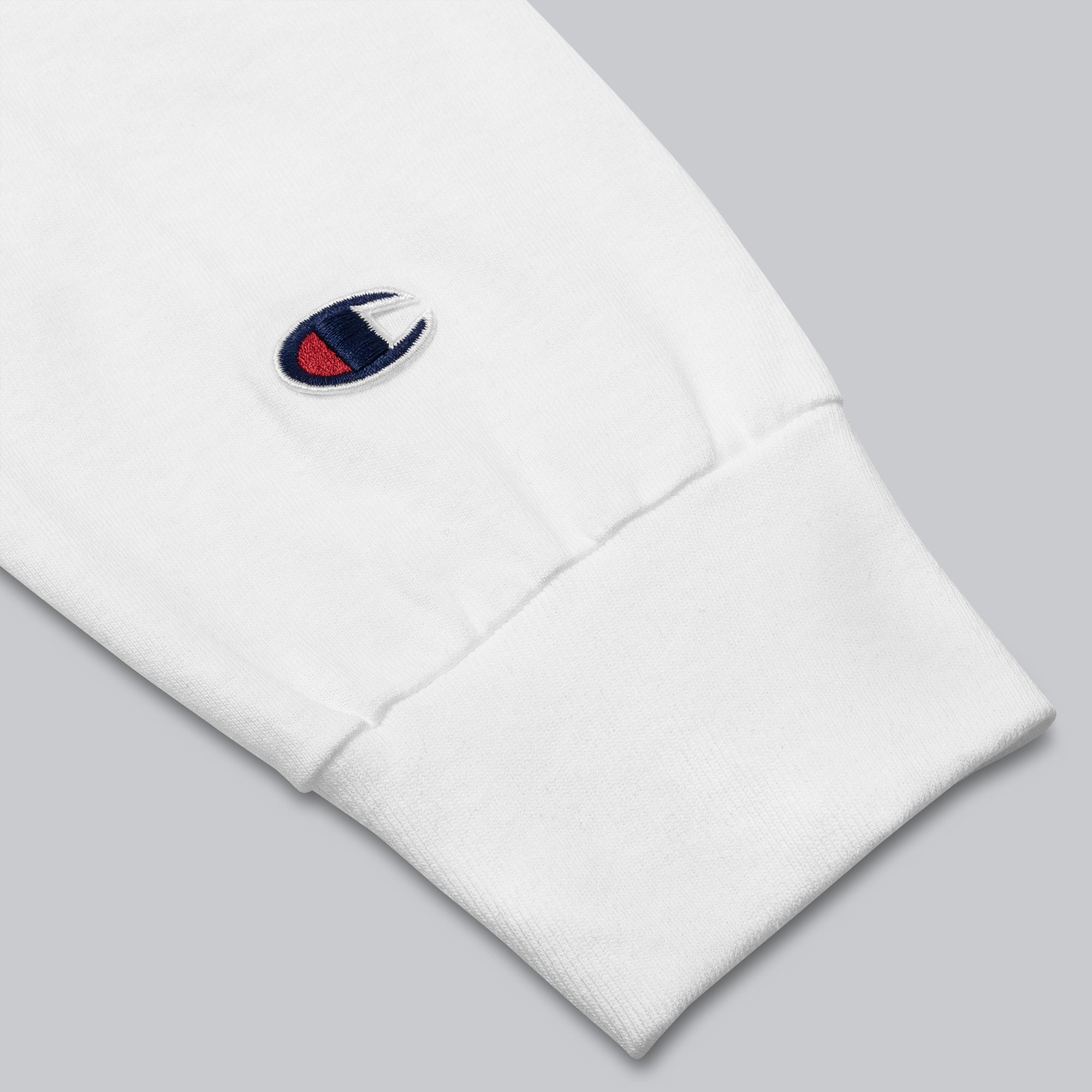 Champion Long Sleeve Shirt White with custom Music Code of your favorite song