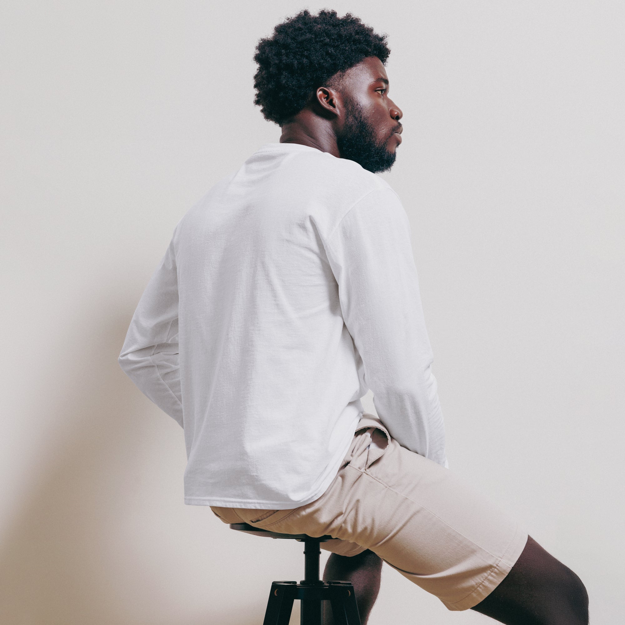 Champion Long Sleeve Shirt White with custom Music Code of your favorite song