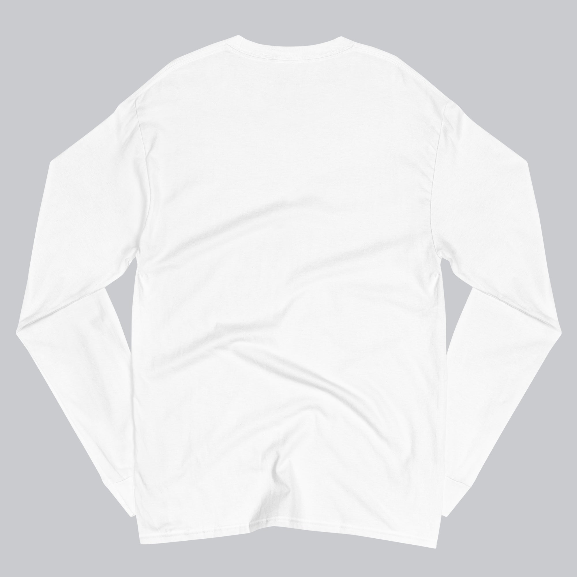 Champion Long Sleeve Shirt White with custom Music Code of your favorite song