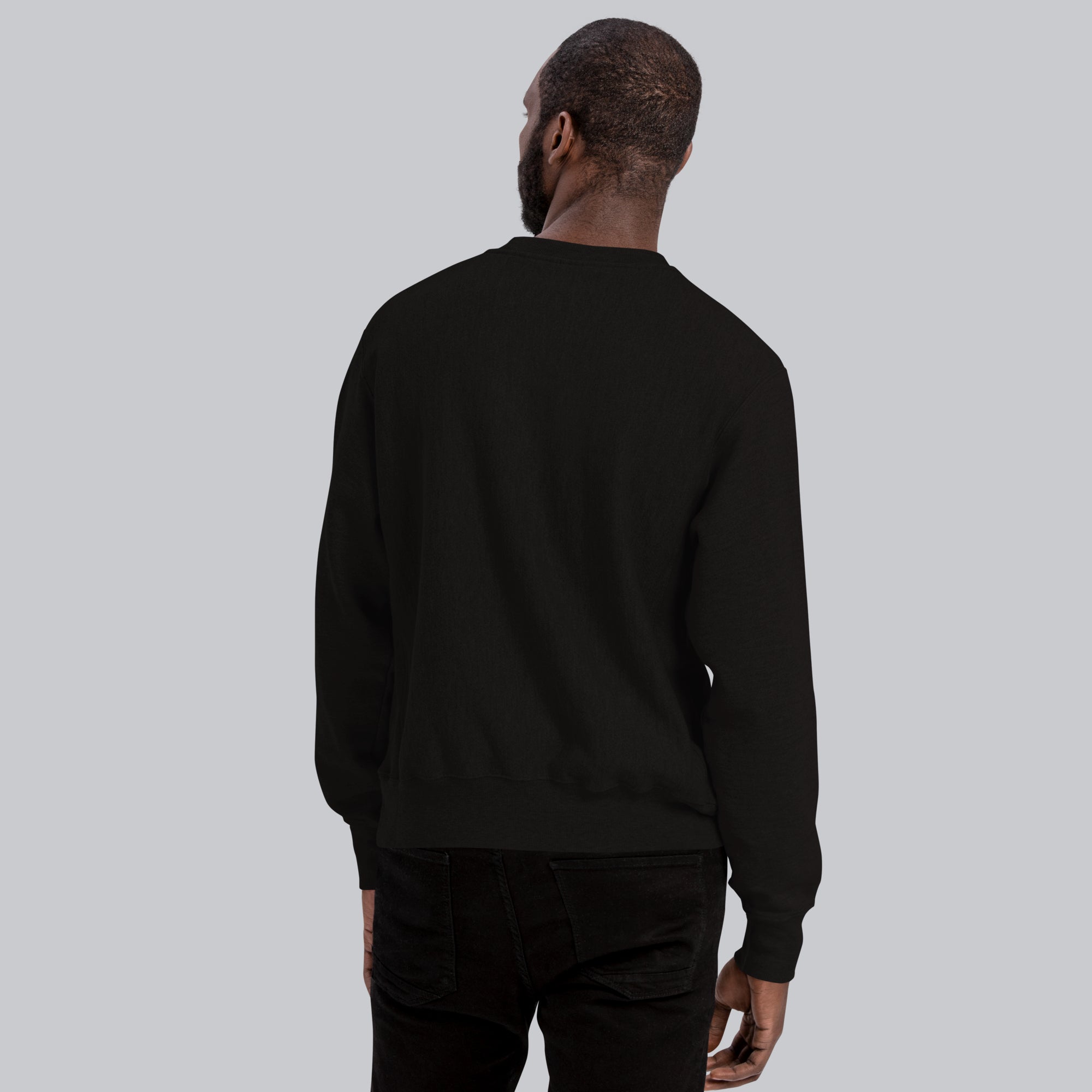 Champion Sweatshirt Black with Custom Music Code of your favorite song