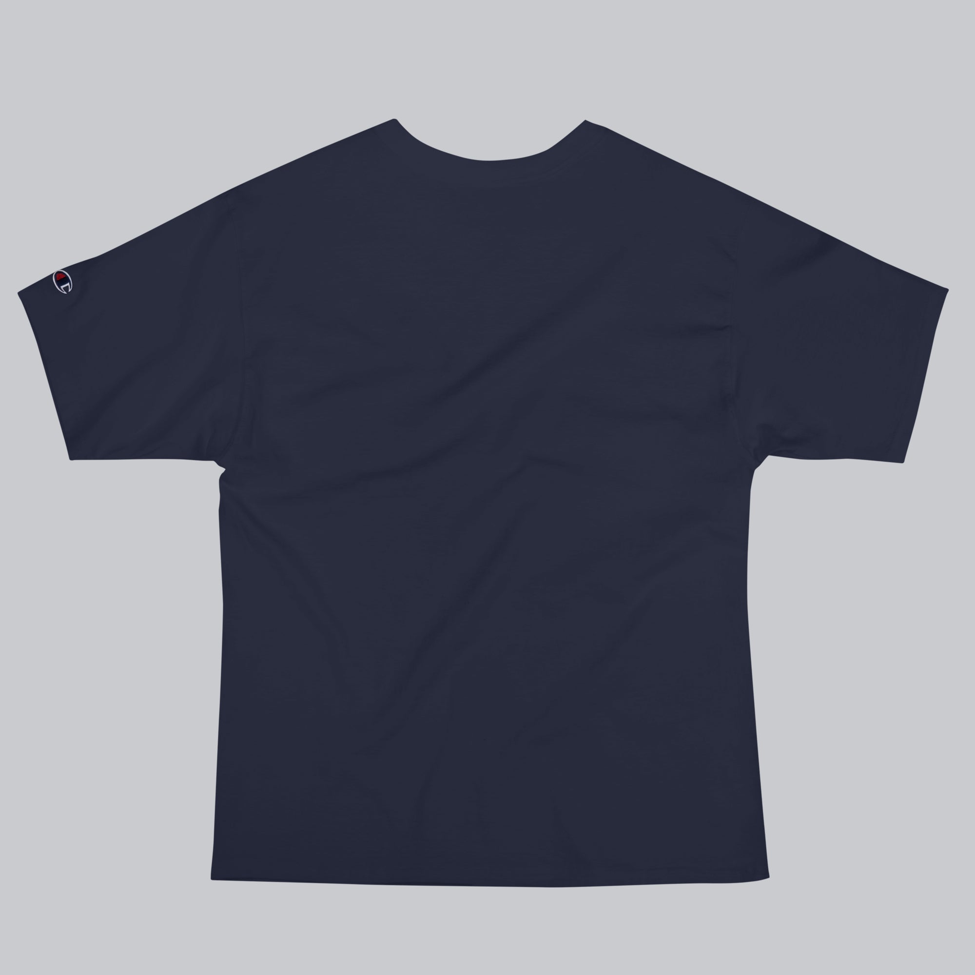 Champion Tshirt Navy with Custom Music Code of your favorite song