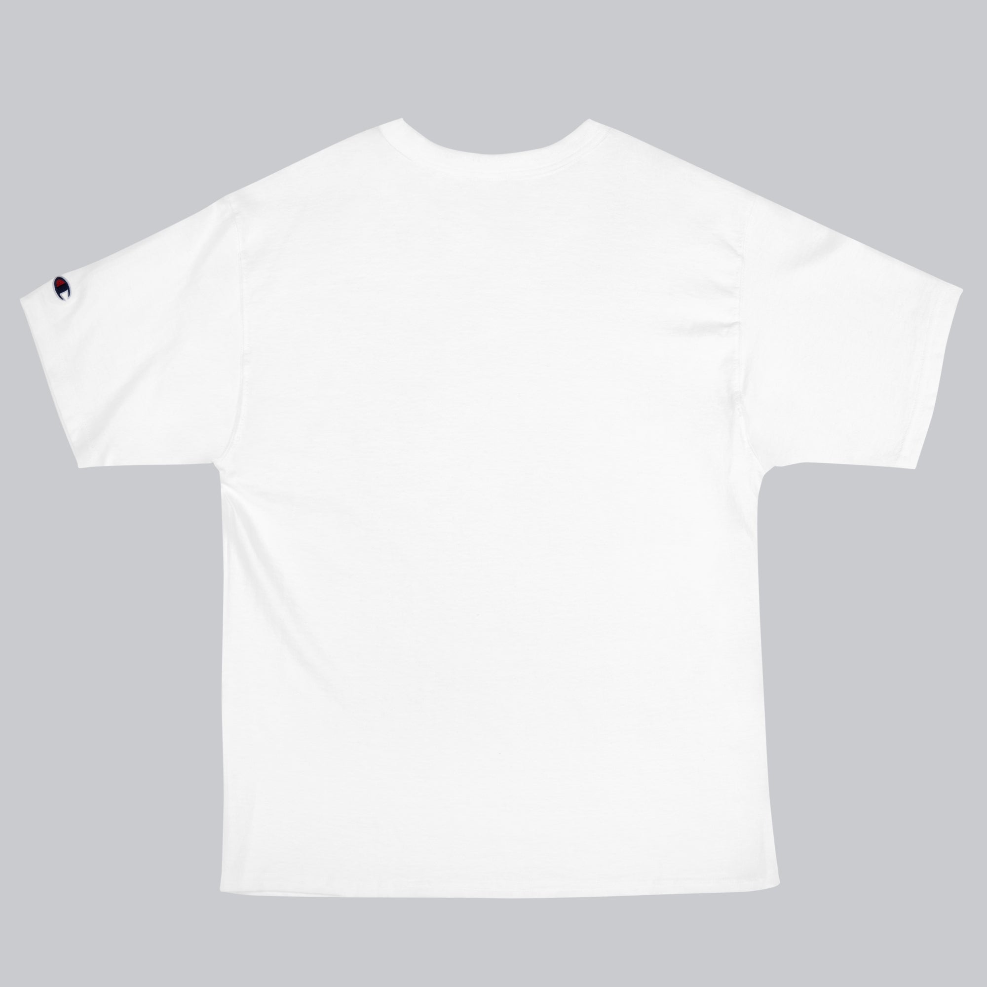 Champion Tshirt White with Custom Music Code of your favorite song