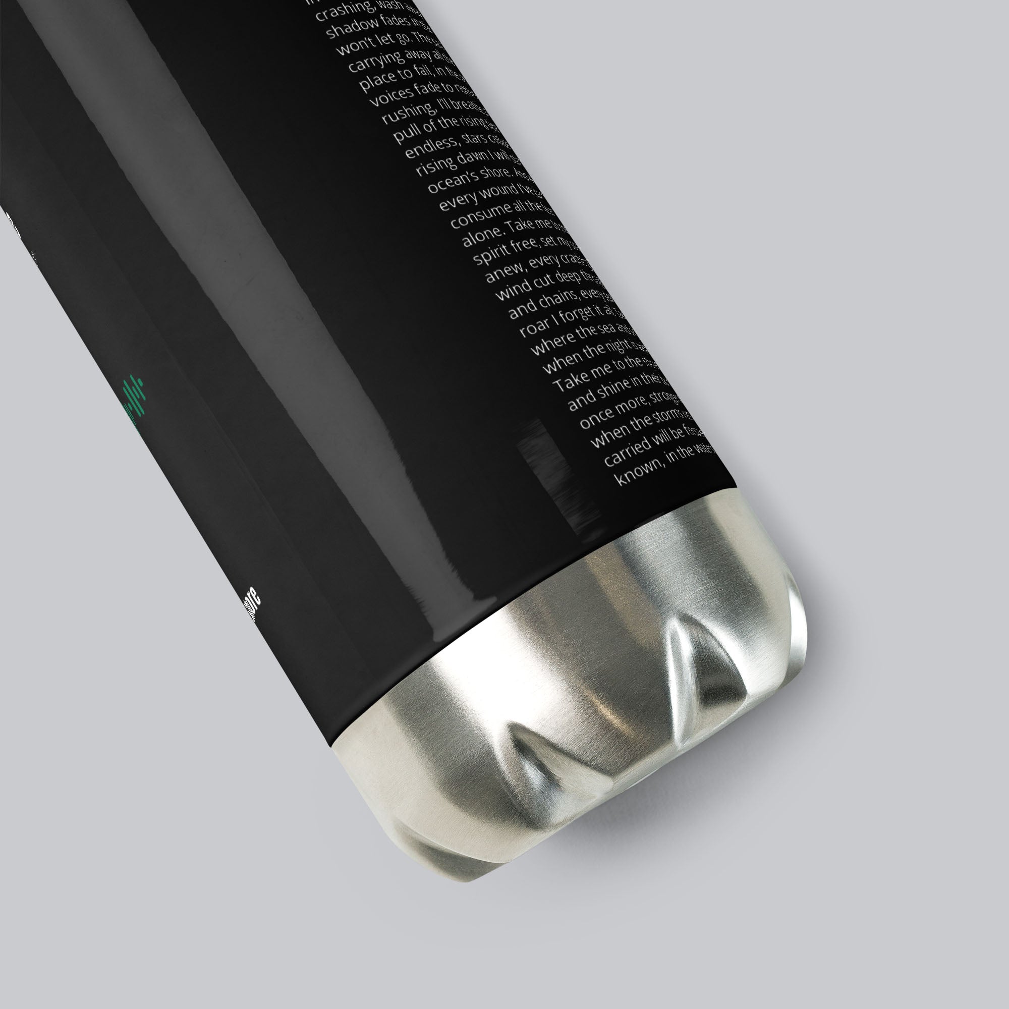 Stainless Steel Water Bottle Black with custom Music Code