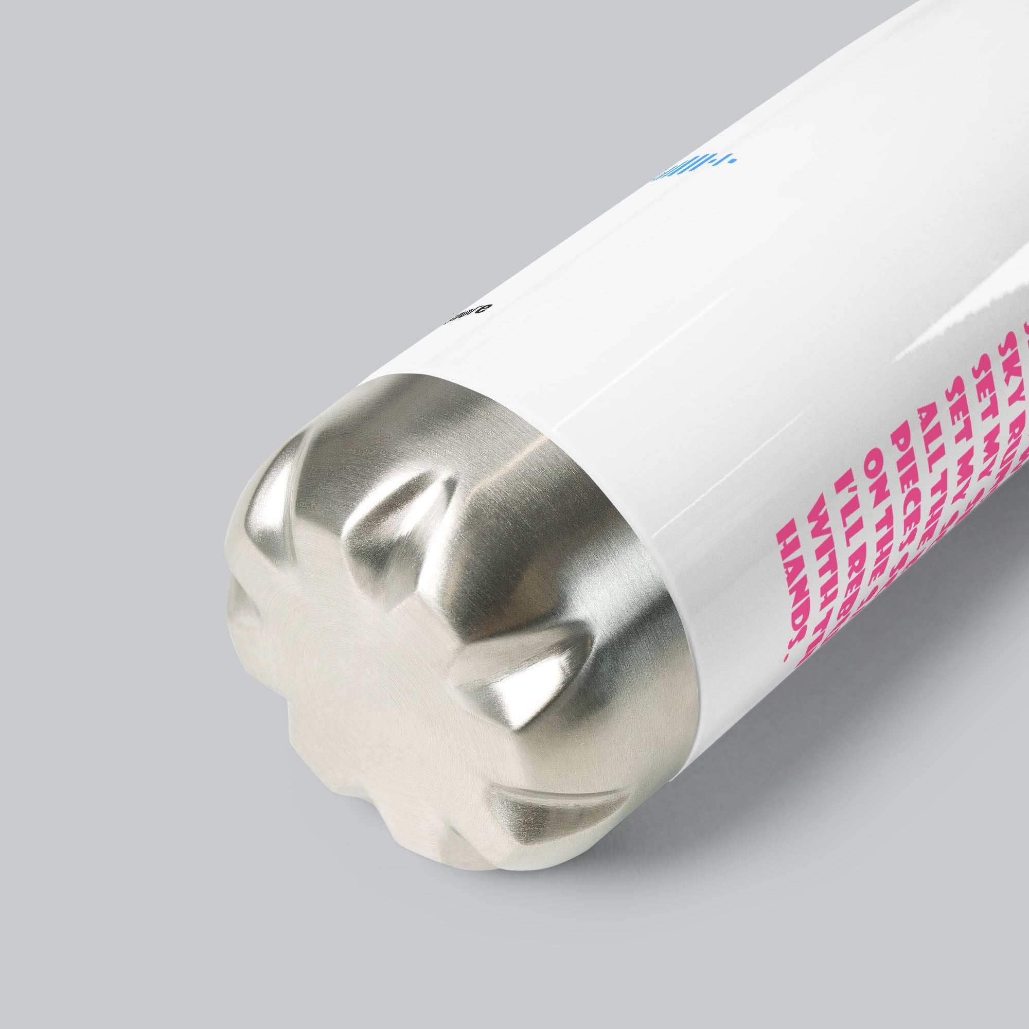 Stainless Steel Water Bottle White with custom Music Code