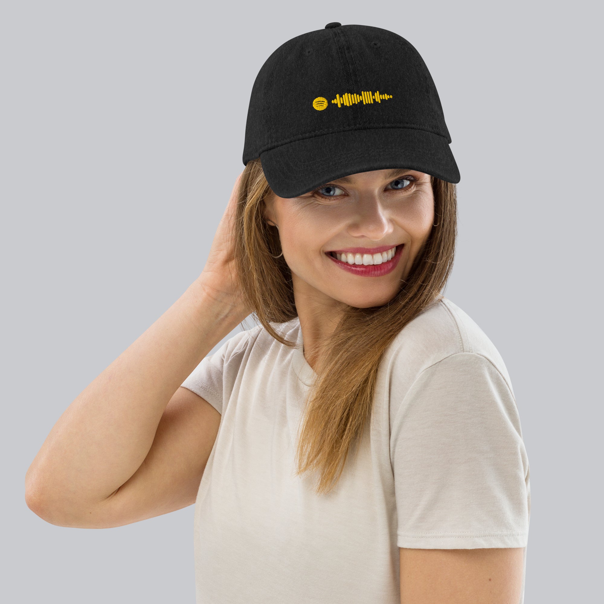 Music Code Custom Denim Hat Black