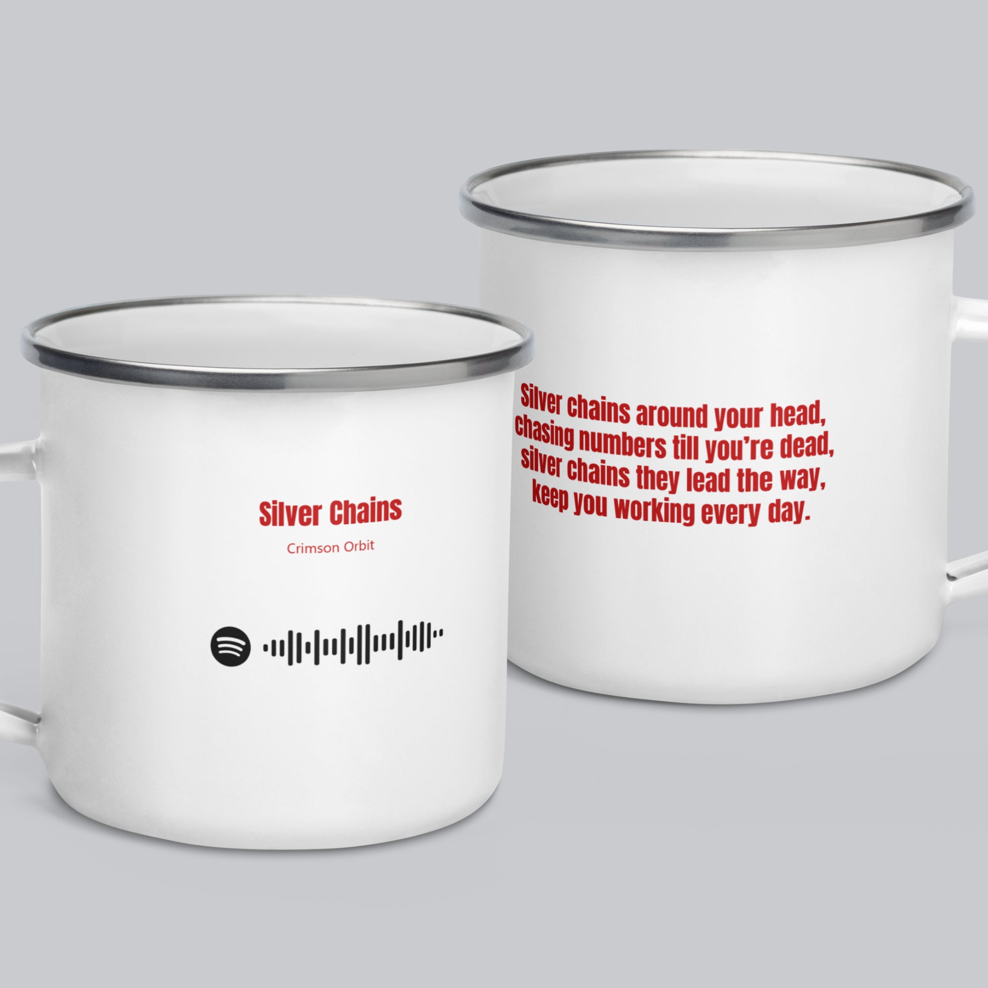 Enamel Mug with custom Music Code of your song