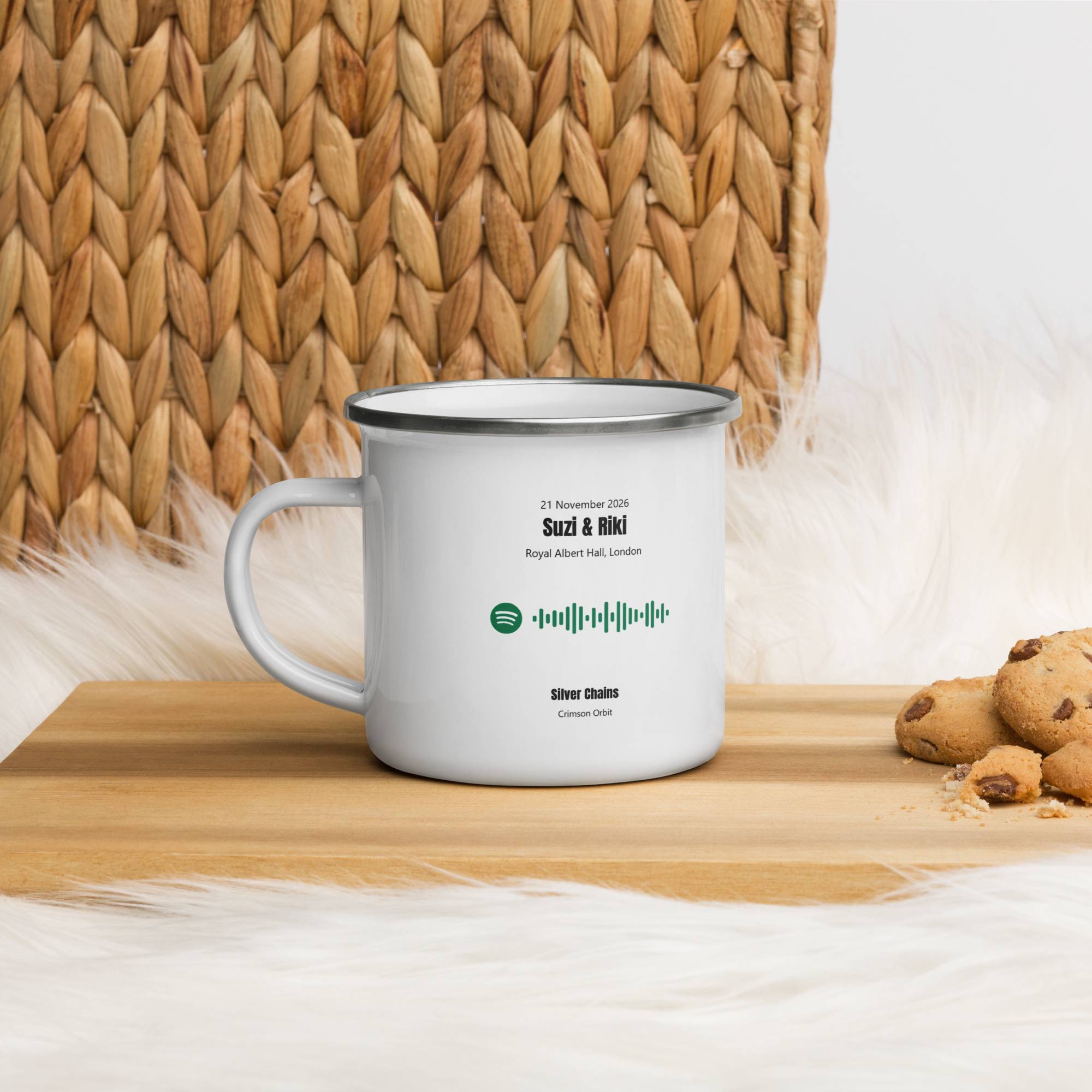 Enamel Mug with custom Music Code of your song