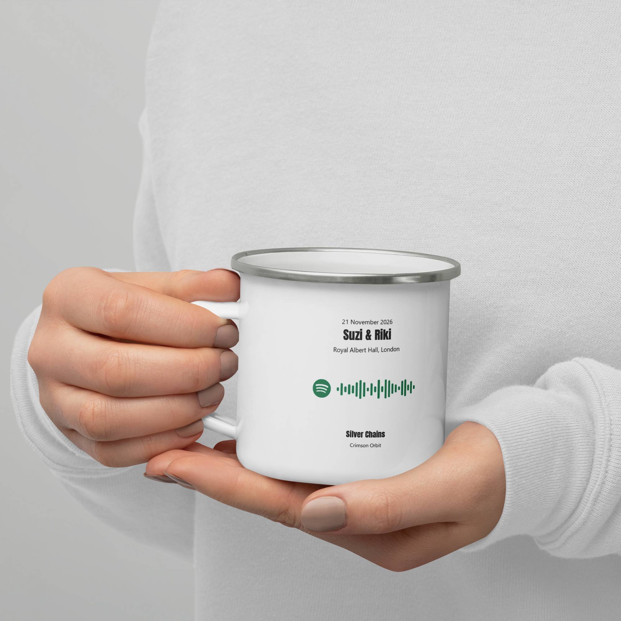 Enamel Mug with custom Music Code of your song