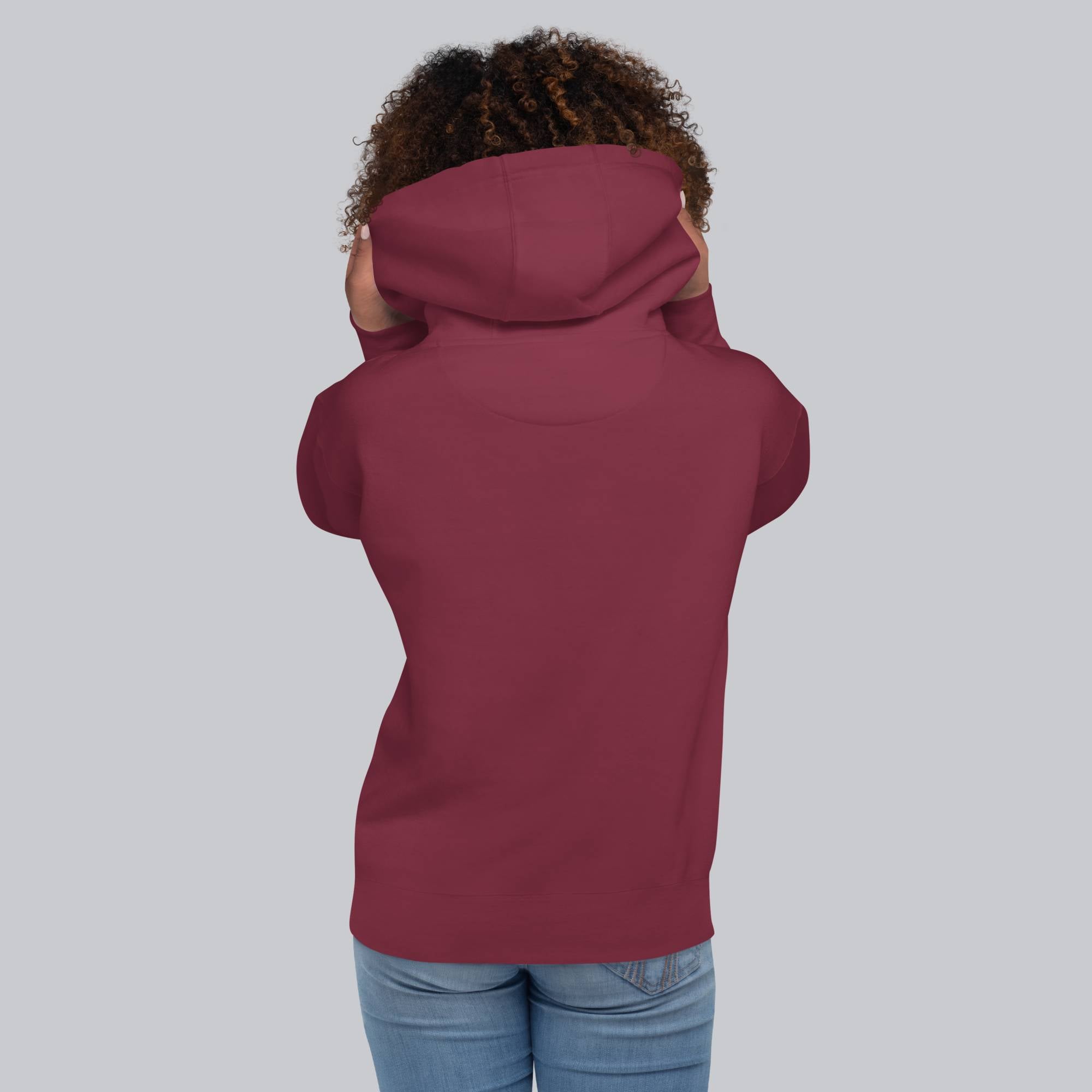 Bordeaux hoodie with a custom Music Code