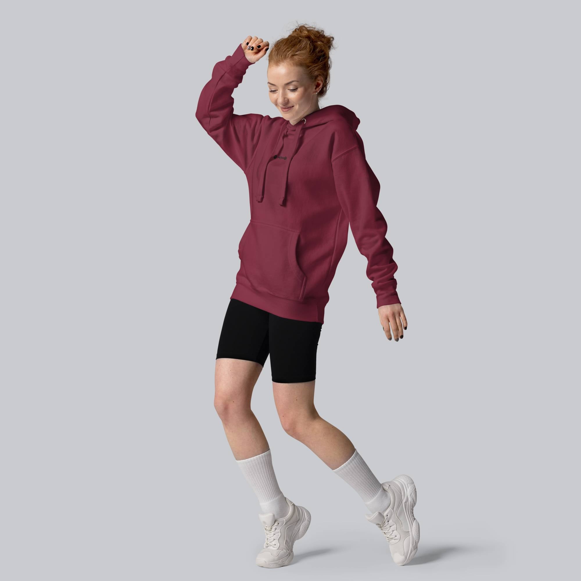 Bordeaux hoodie with a custom Music Code