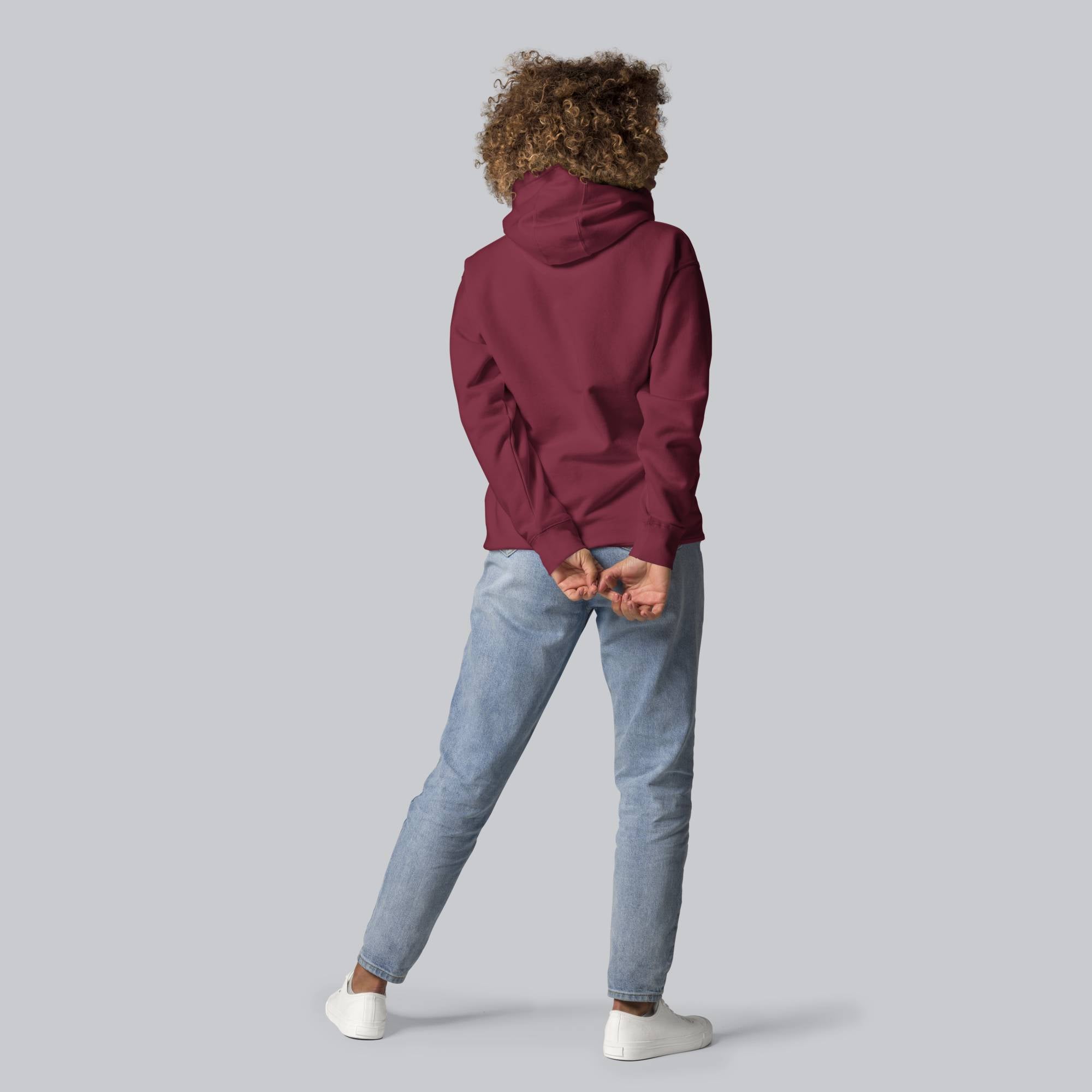 Bordeaux hoodie with a custom Music Code