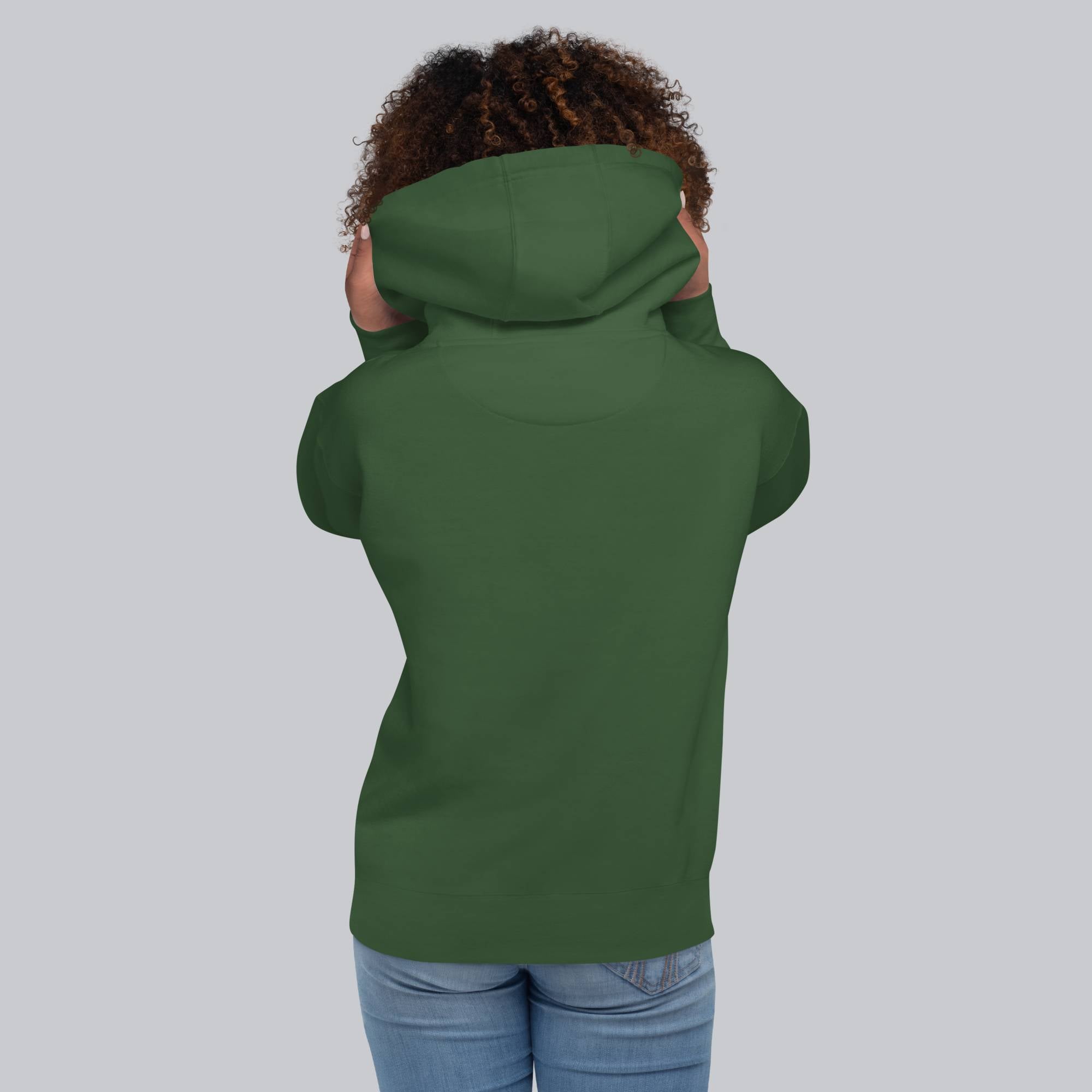 Green hoodie with a custom Music Code