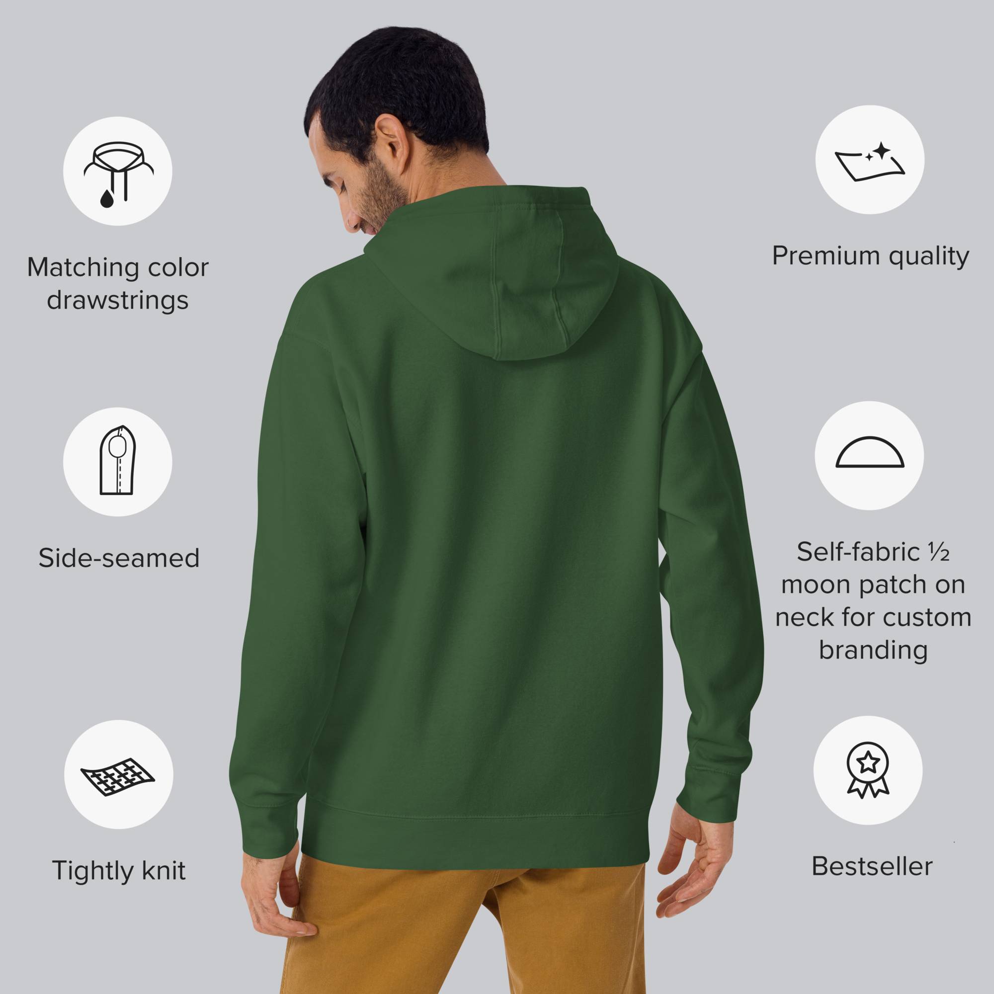 Green hoodie with a custom Music Code