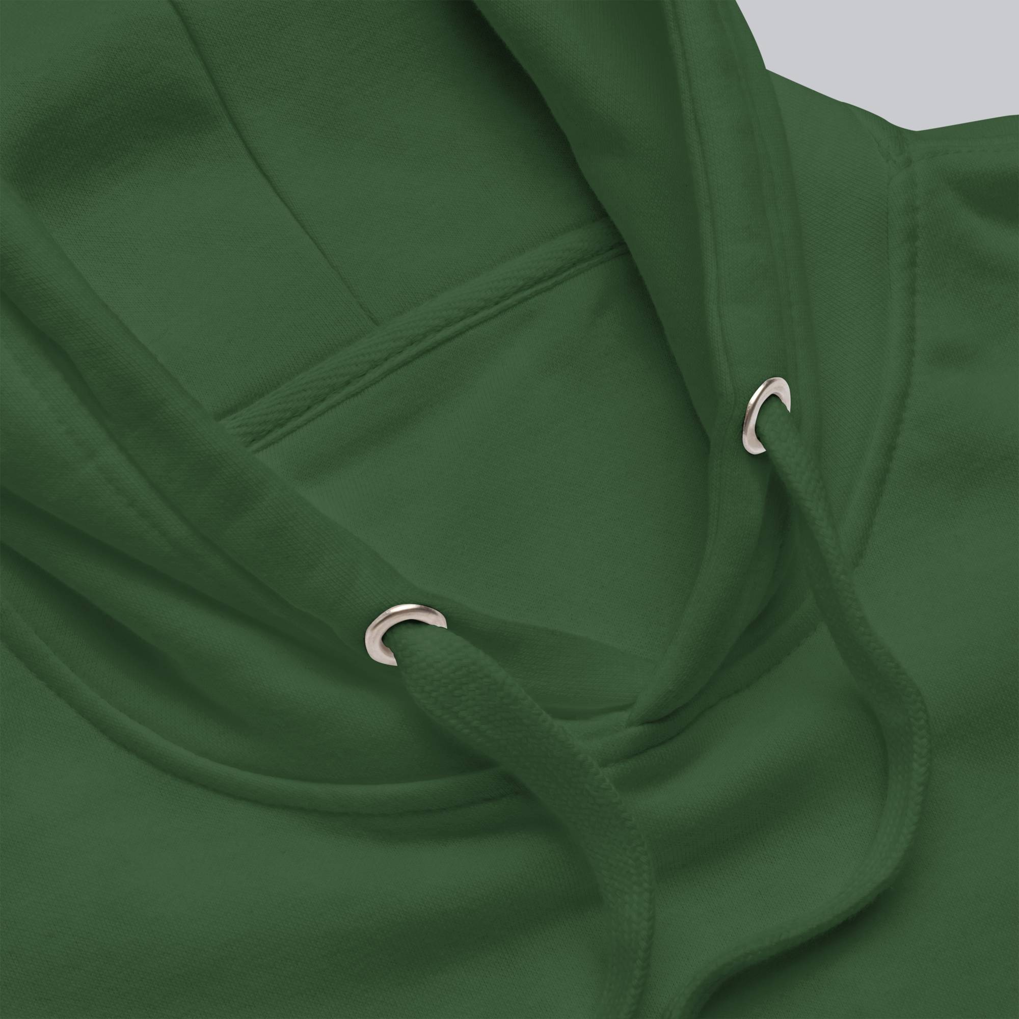 Green hoodie with a custom Music Code