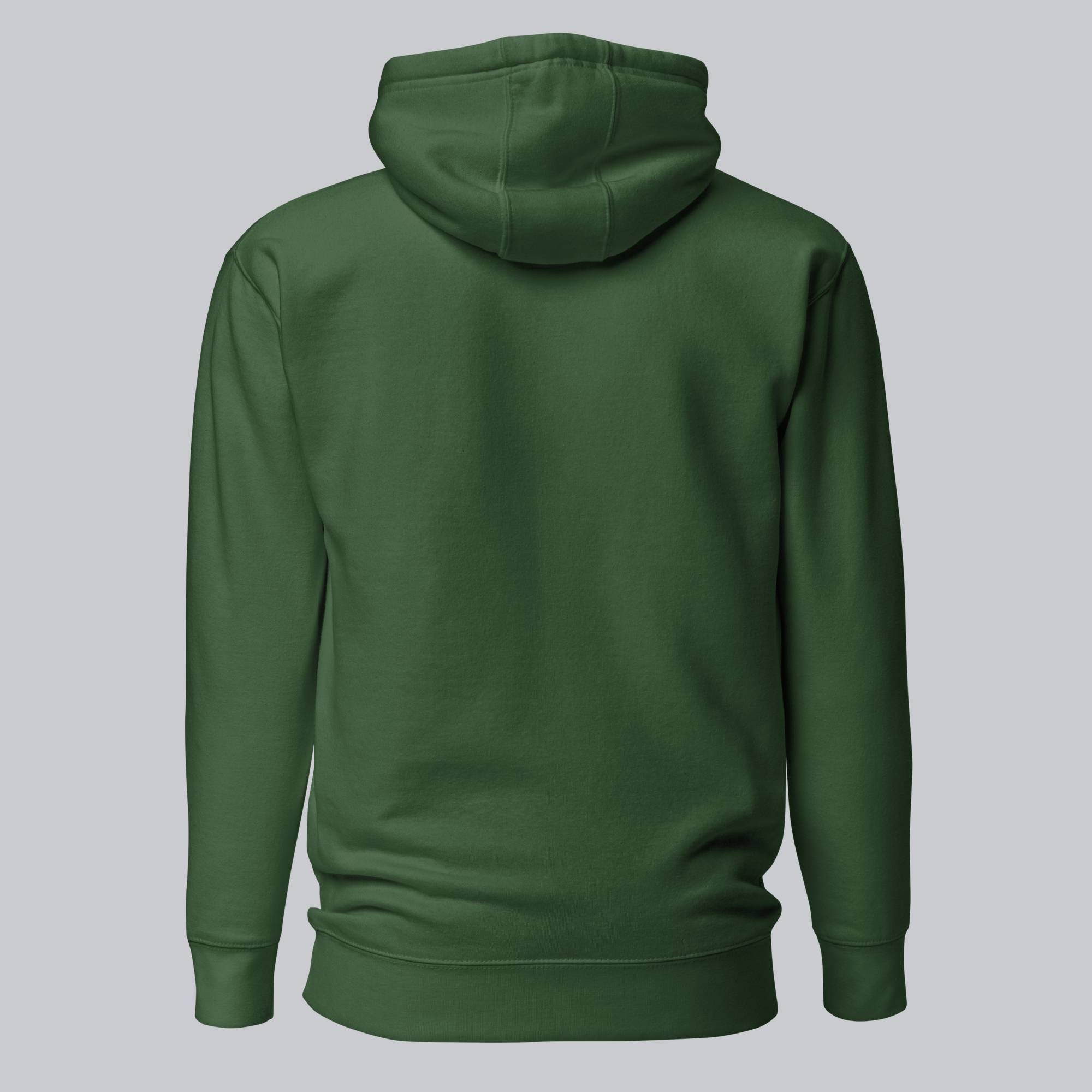 Green hoodie with a custom Music Code