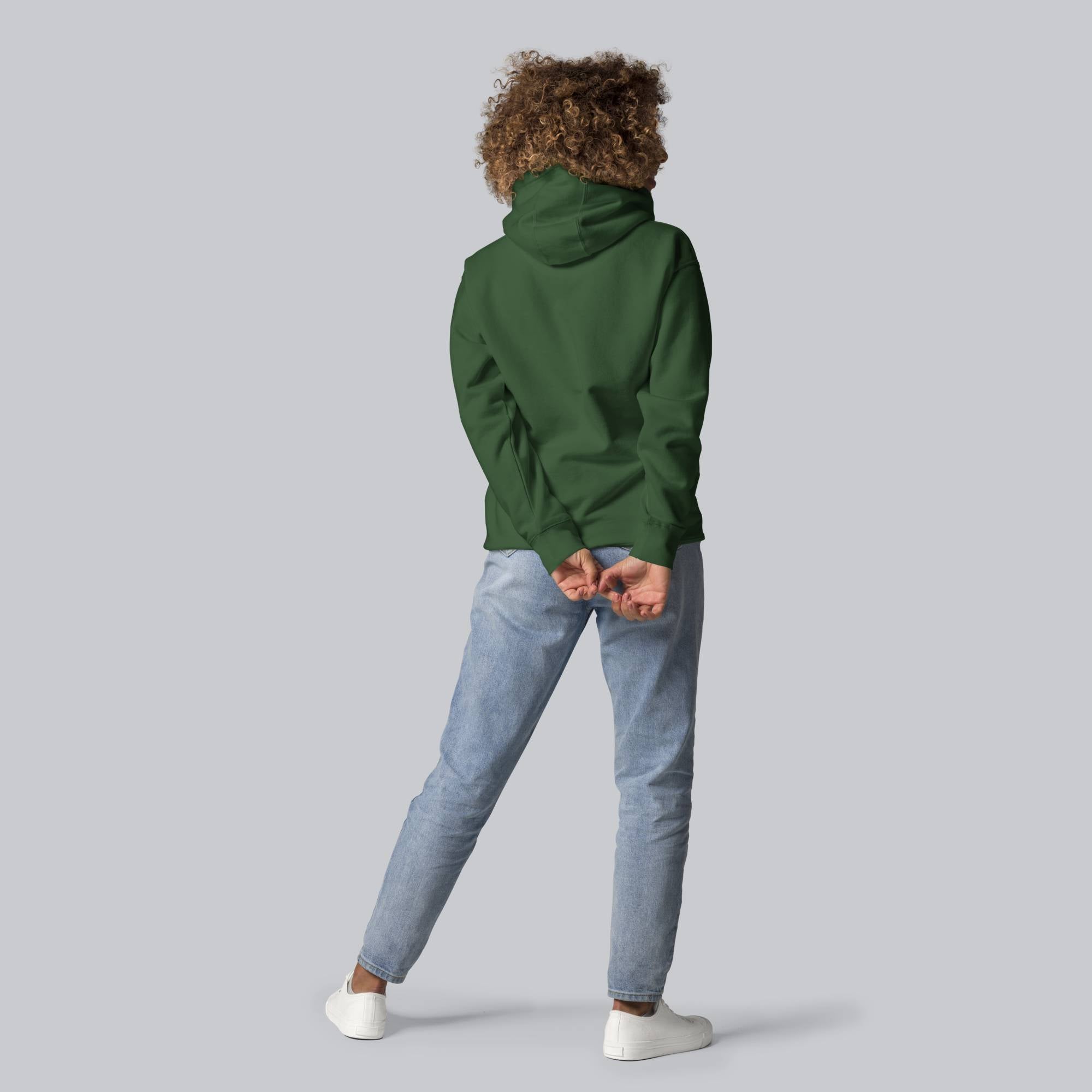 Green hoodie with a custom Music Code