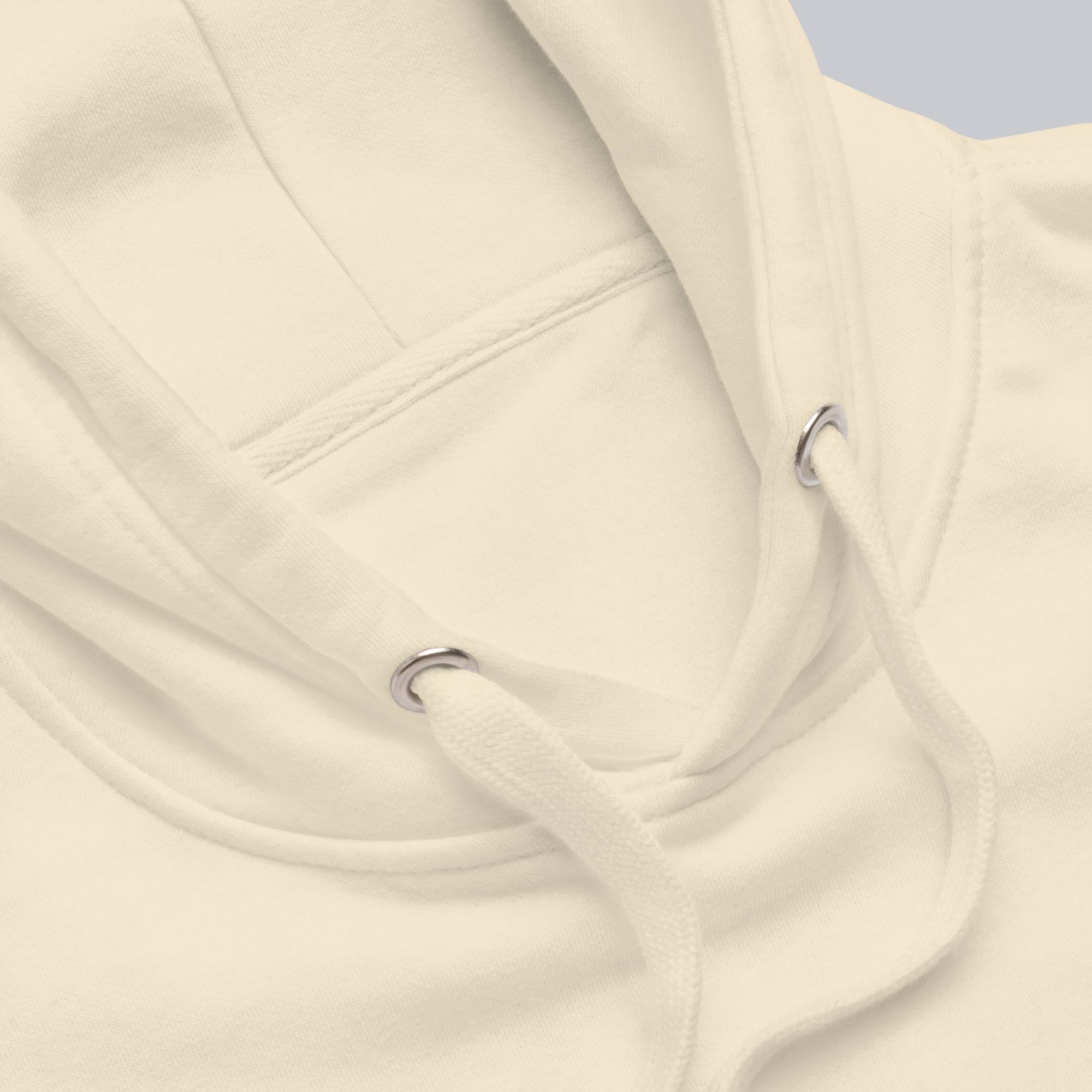 Light yellow hoodie with a custom Music Code