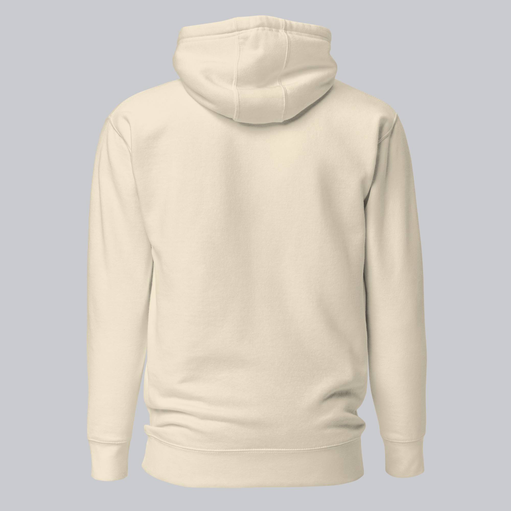 Light yellow hoodie with a custom Music Code