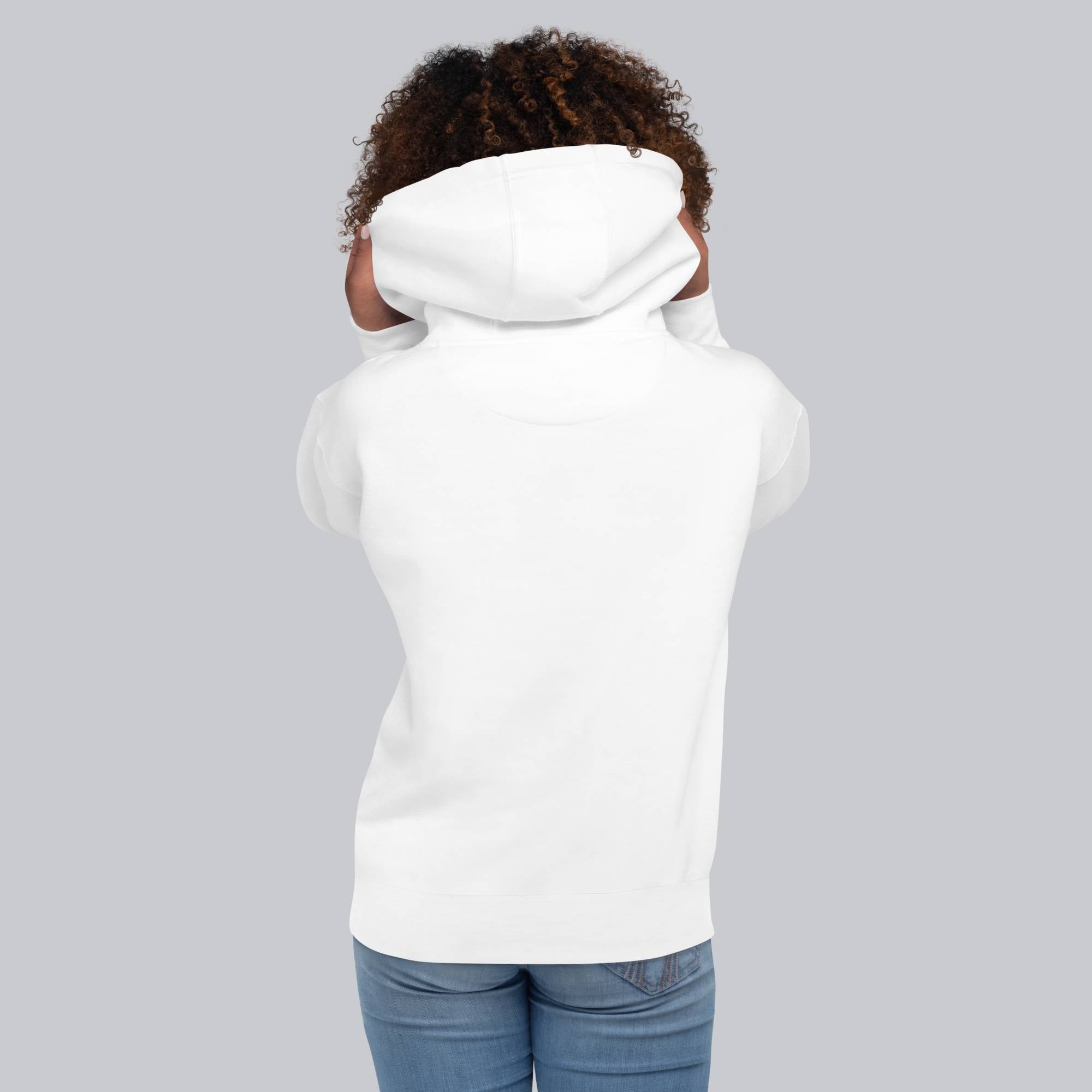 White hoodie with a custom Music Code