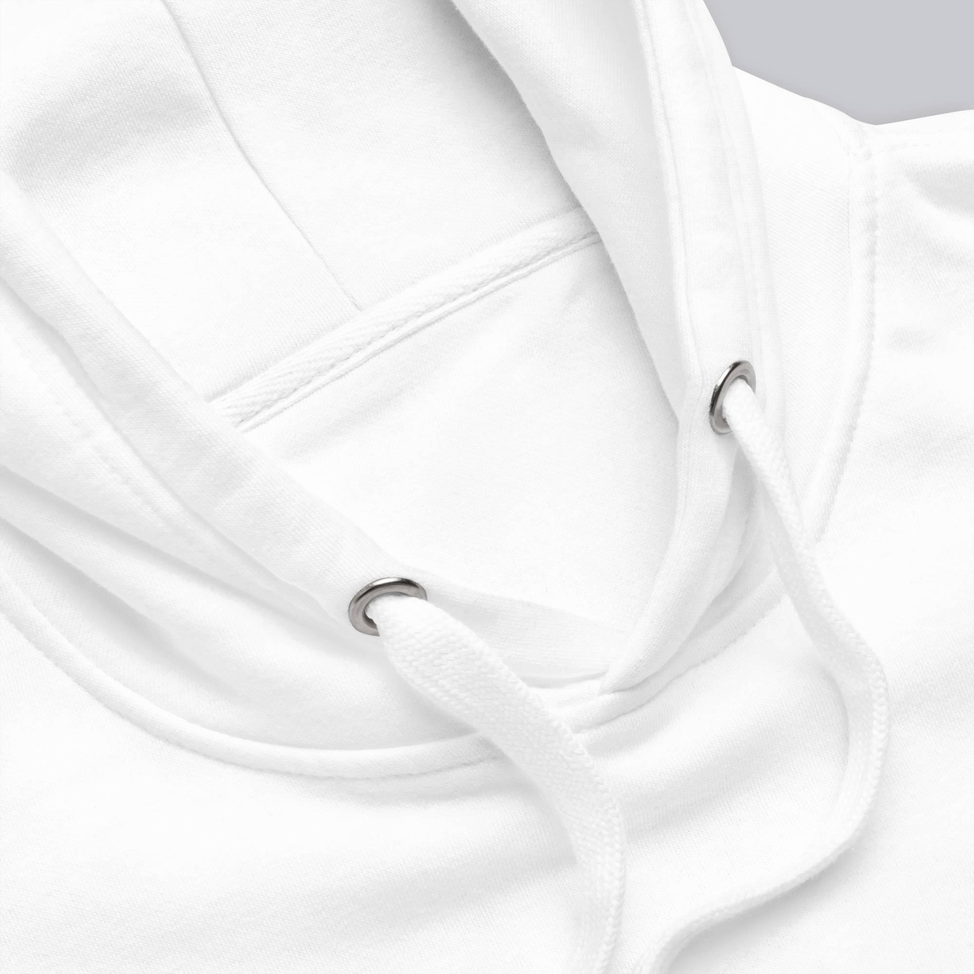 White hoodie with a custom Music Code