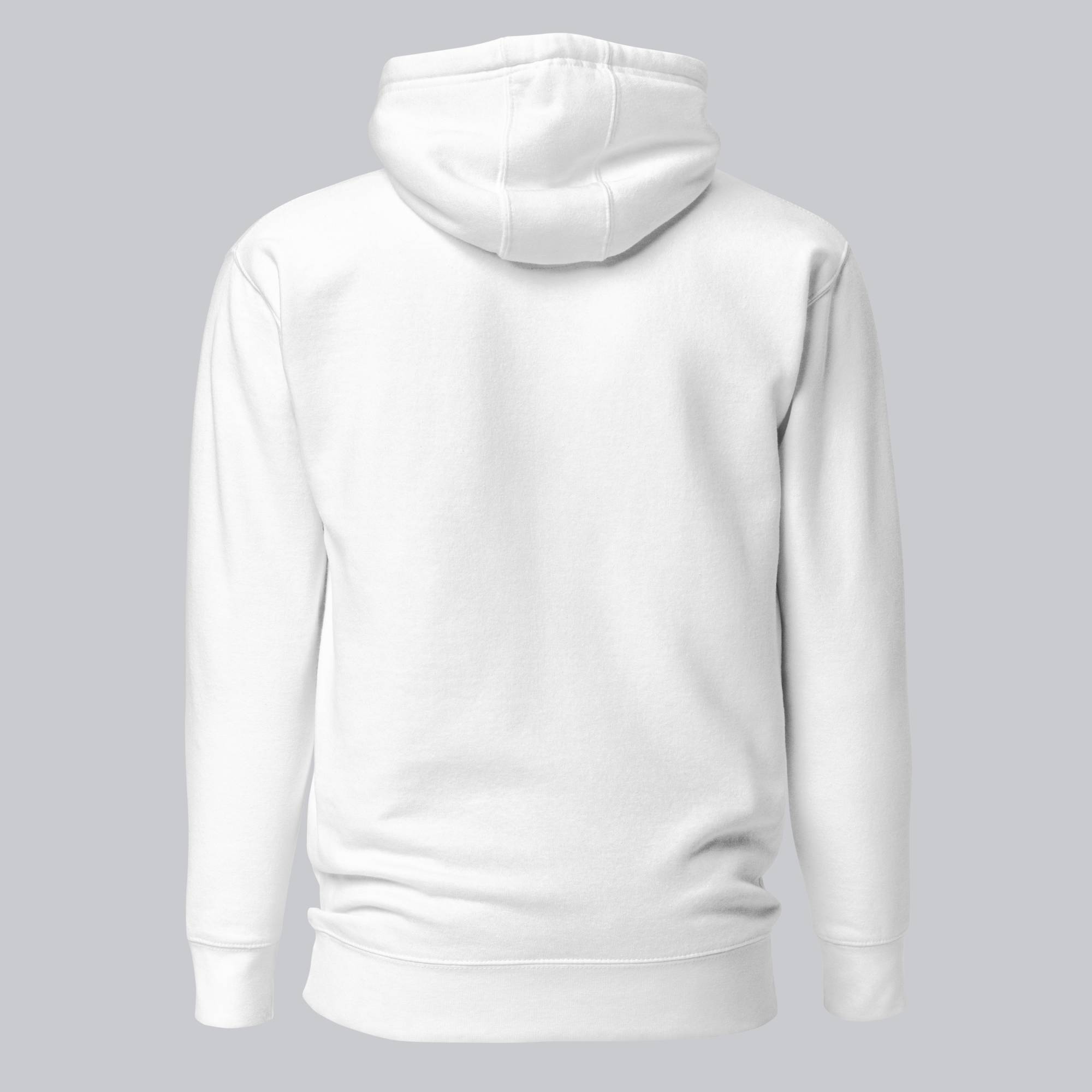 White hoodie with a custom Music Code