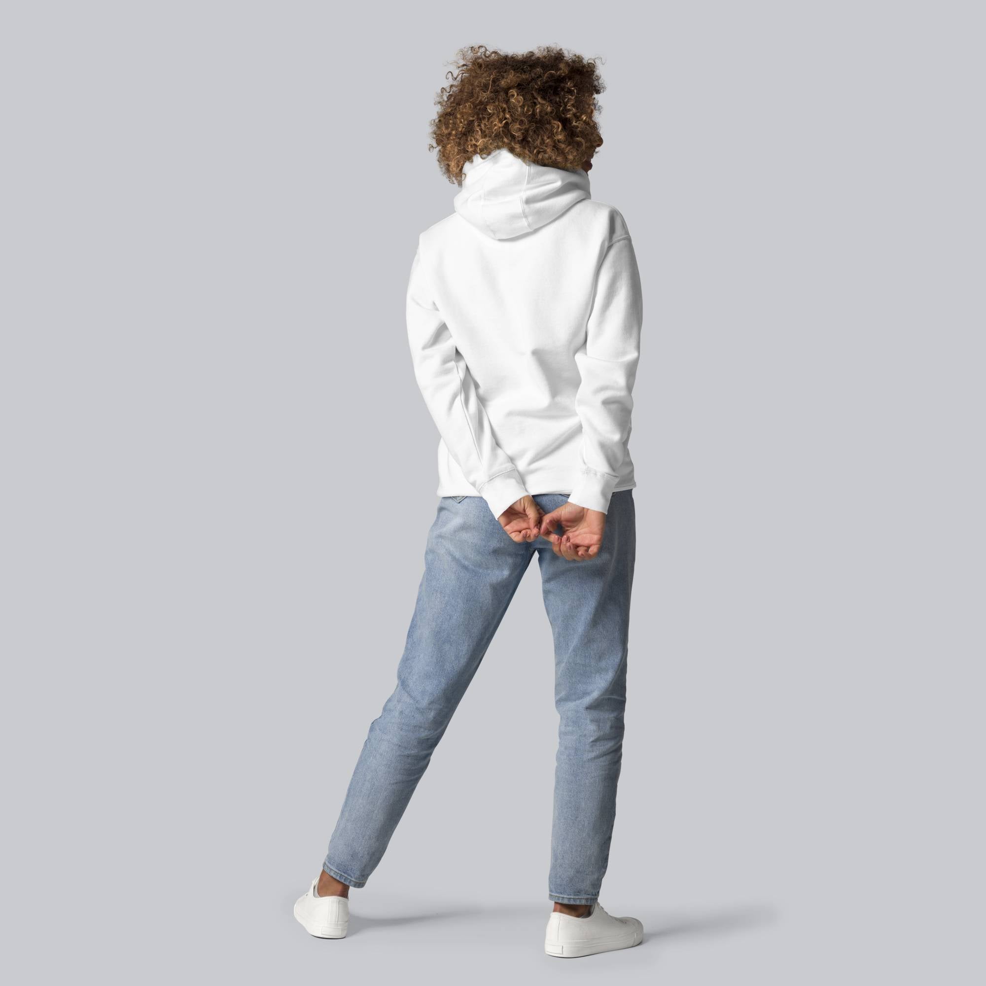 White hoodie with a custom Music Code