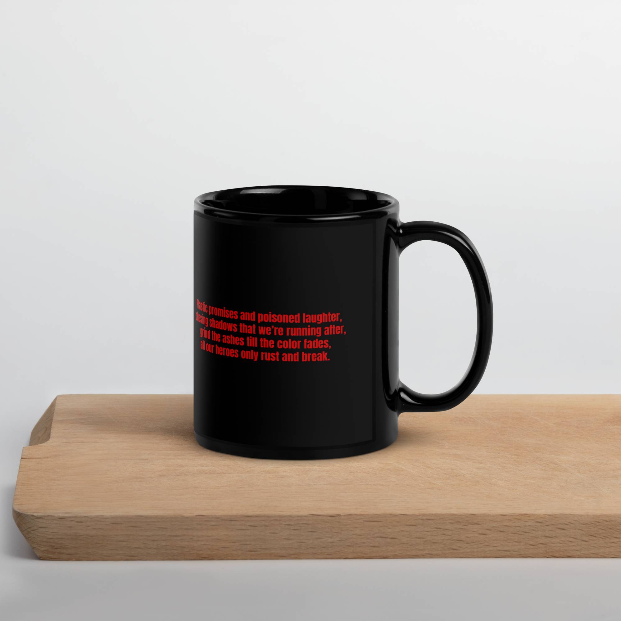 Black Glossy Mug 11oz with custom Music Code of your song
