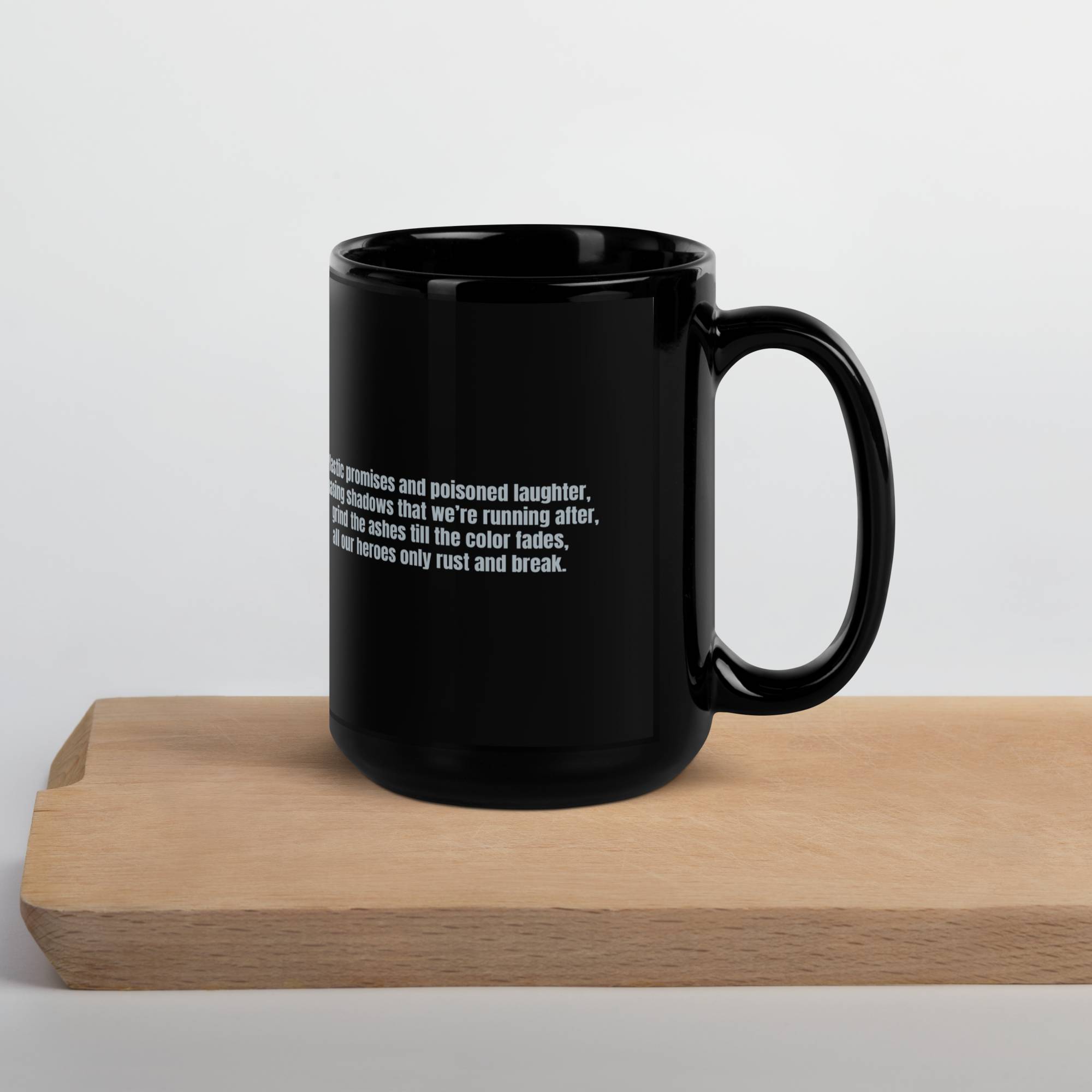 Black Glossy Mug 15oz with custom Music Code of your song