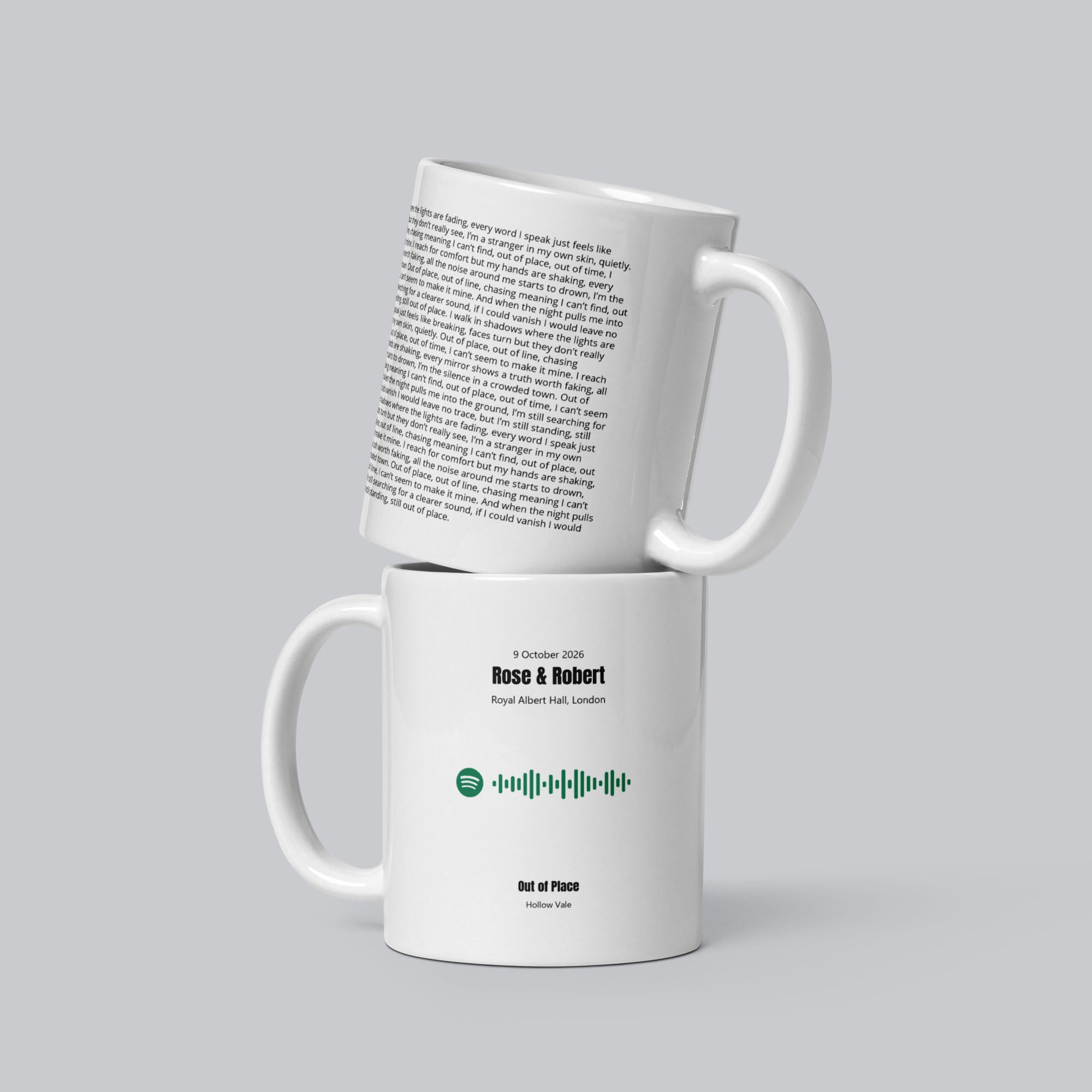 White Glossy Mug 11oz with custom Music Code of your song#size_11-oz