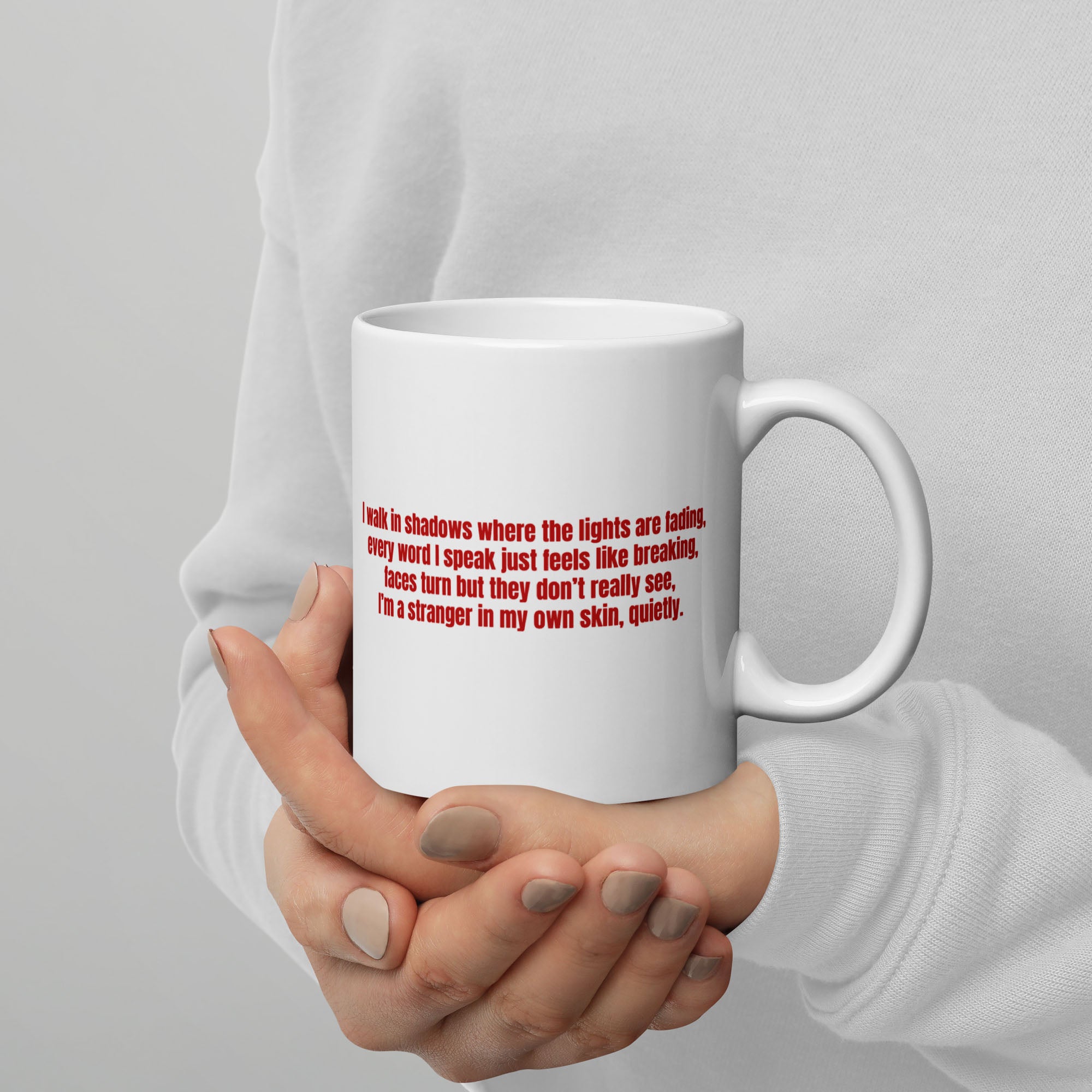 White Glossy Mug 11oz with custom Music Code of your song