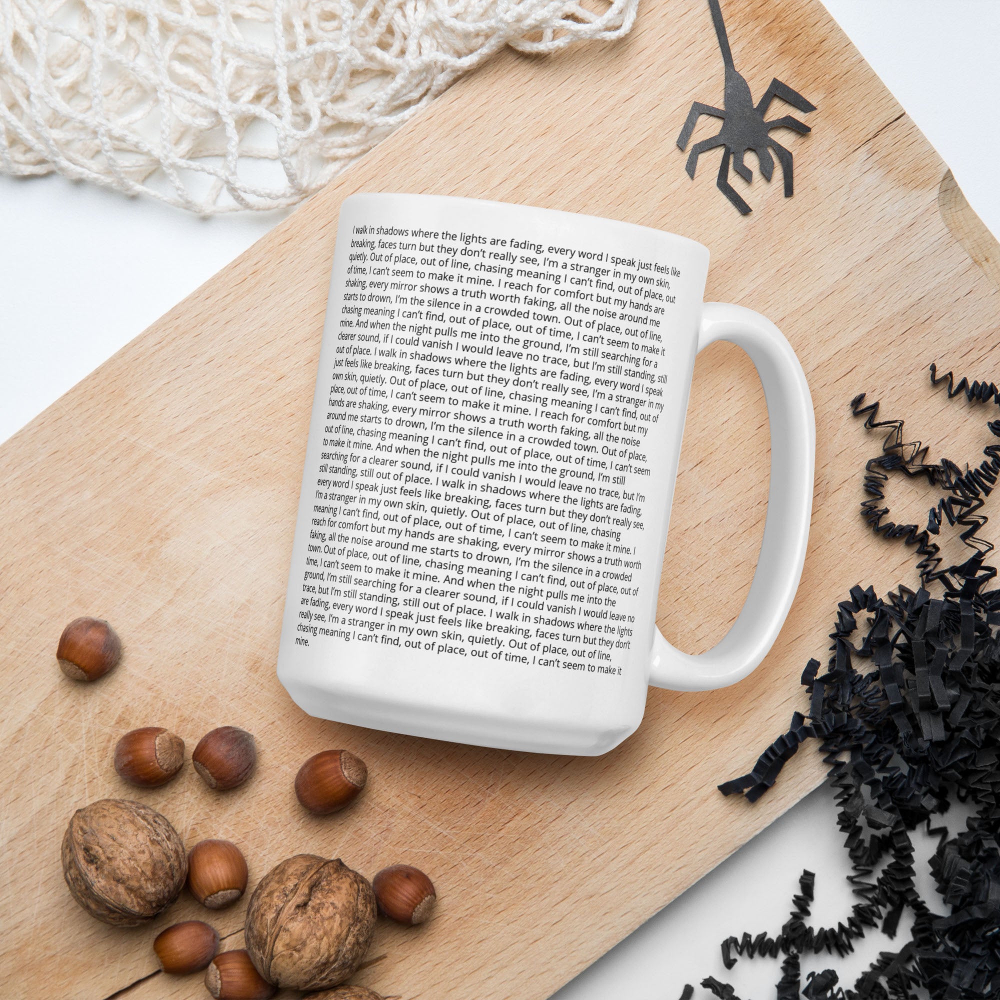 White Glossy Mug 15oz with custom Music Code of your song