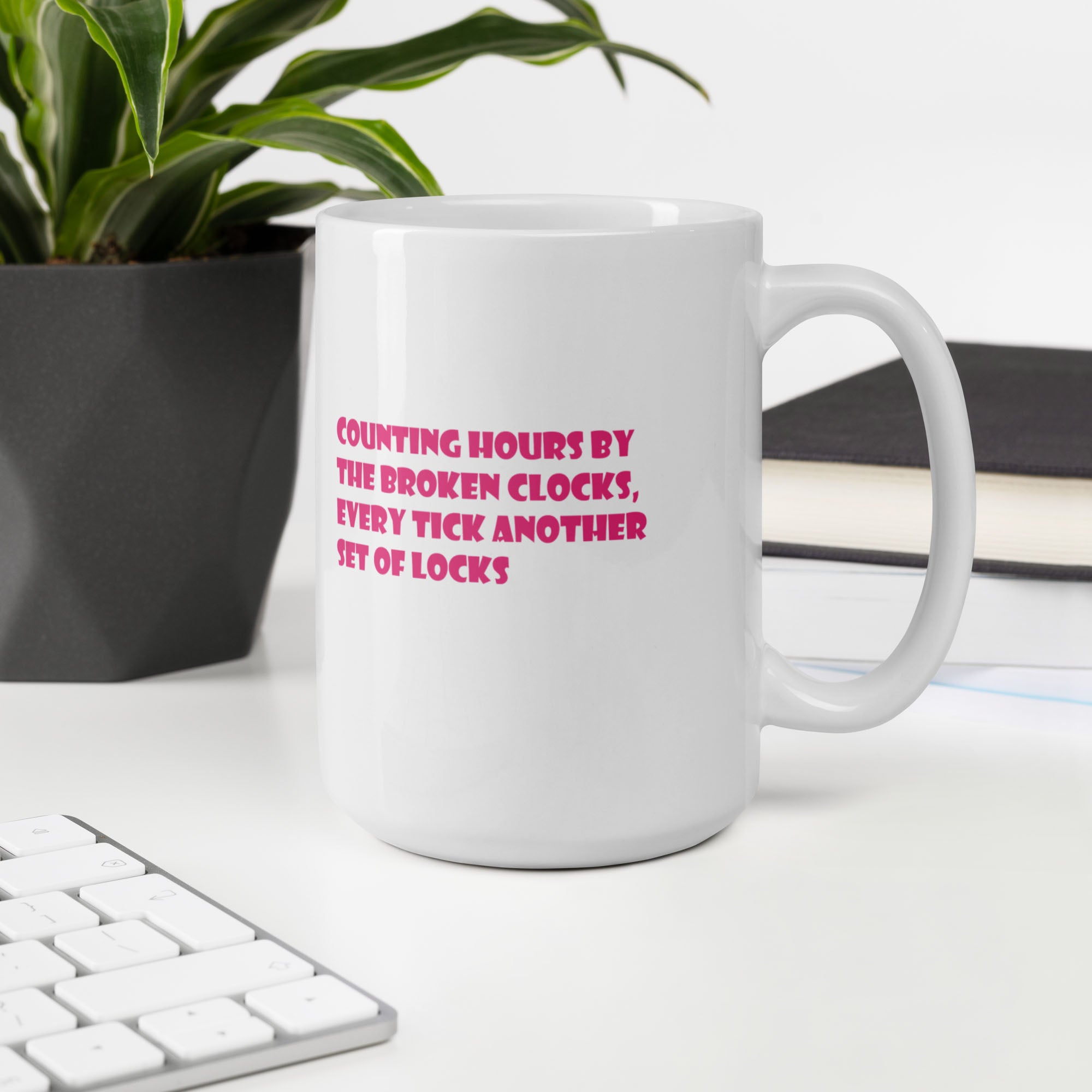 White Glossy Mug 15oz with custom Music Code of your song