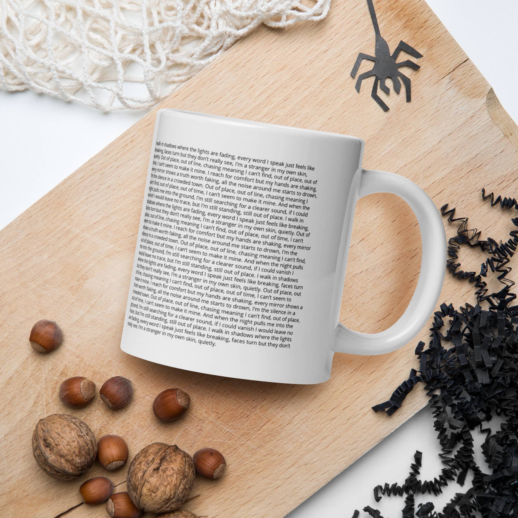 White Glossy Mug 20oz with custom Music Code of your song