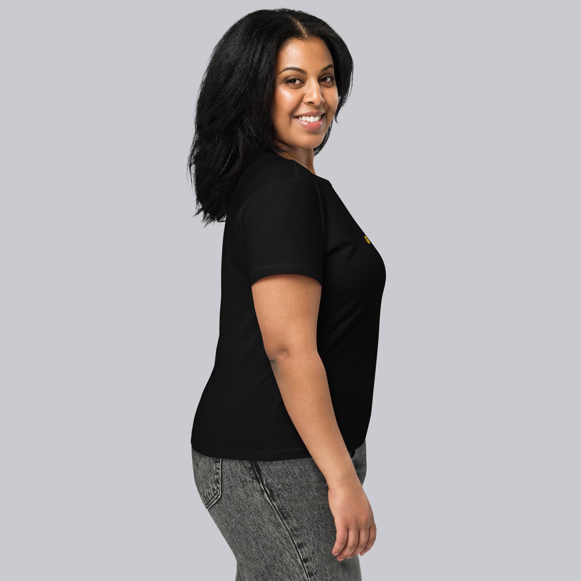 Black Short Women tshirt with custom Music Code