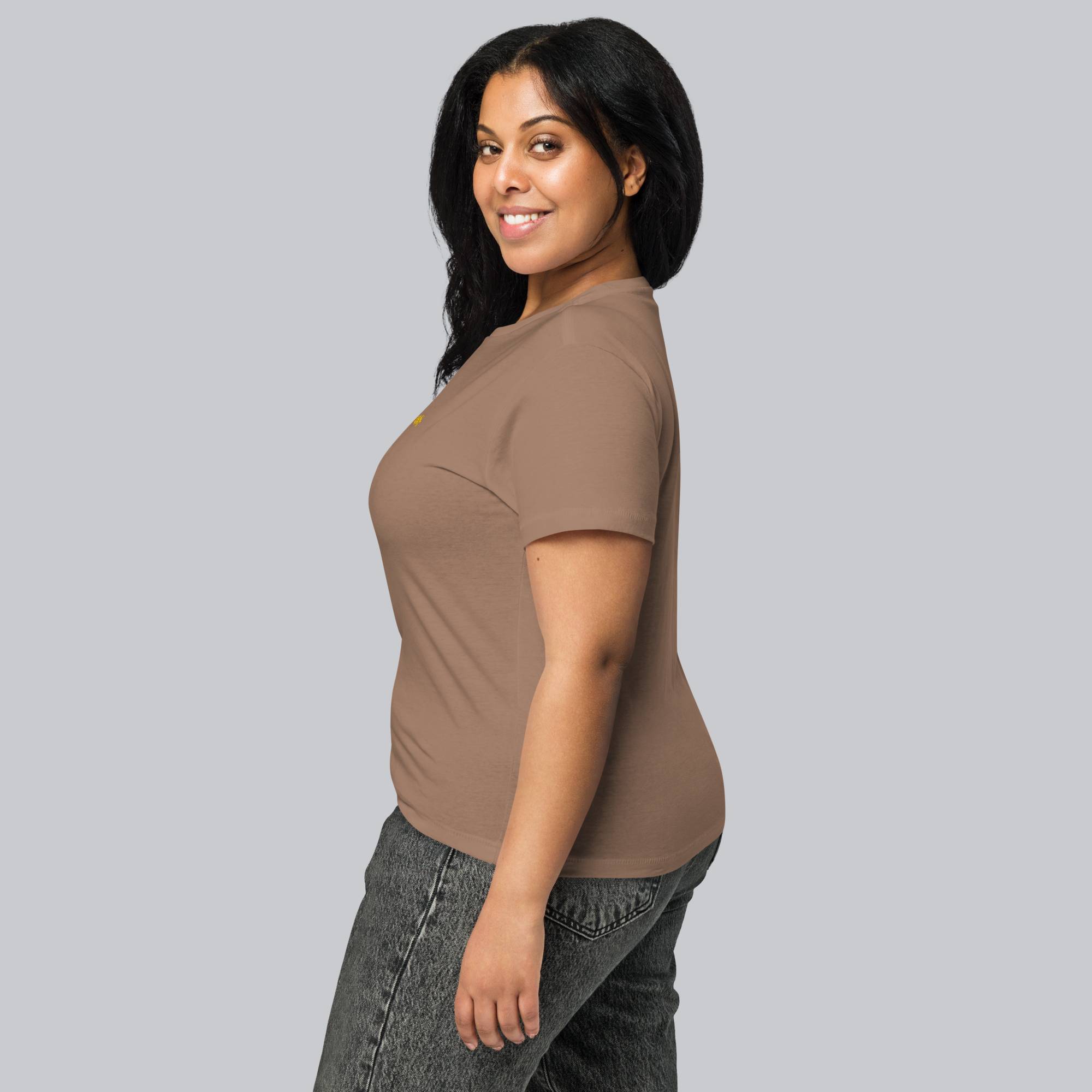 Brown Short Women tshirt with custom Music Code