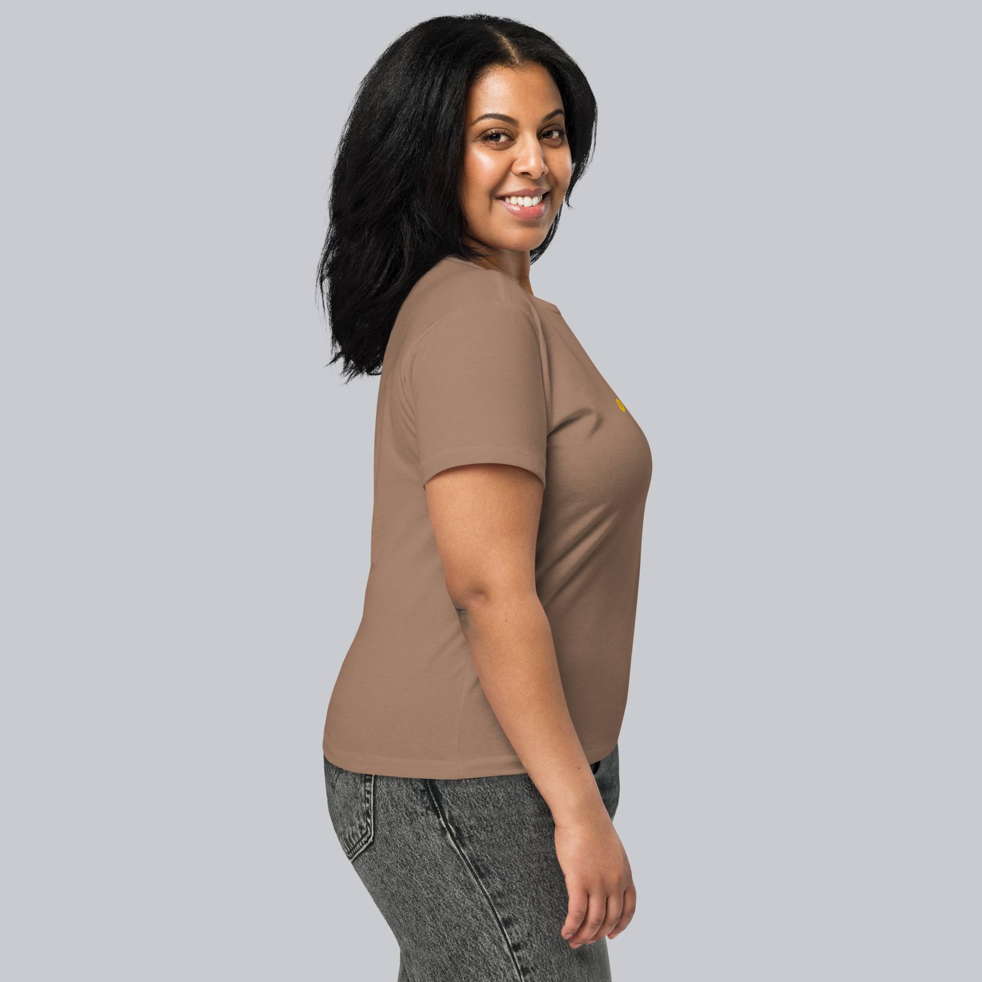 Brown Short Women tshirt with custom Music Code