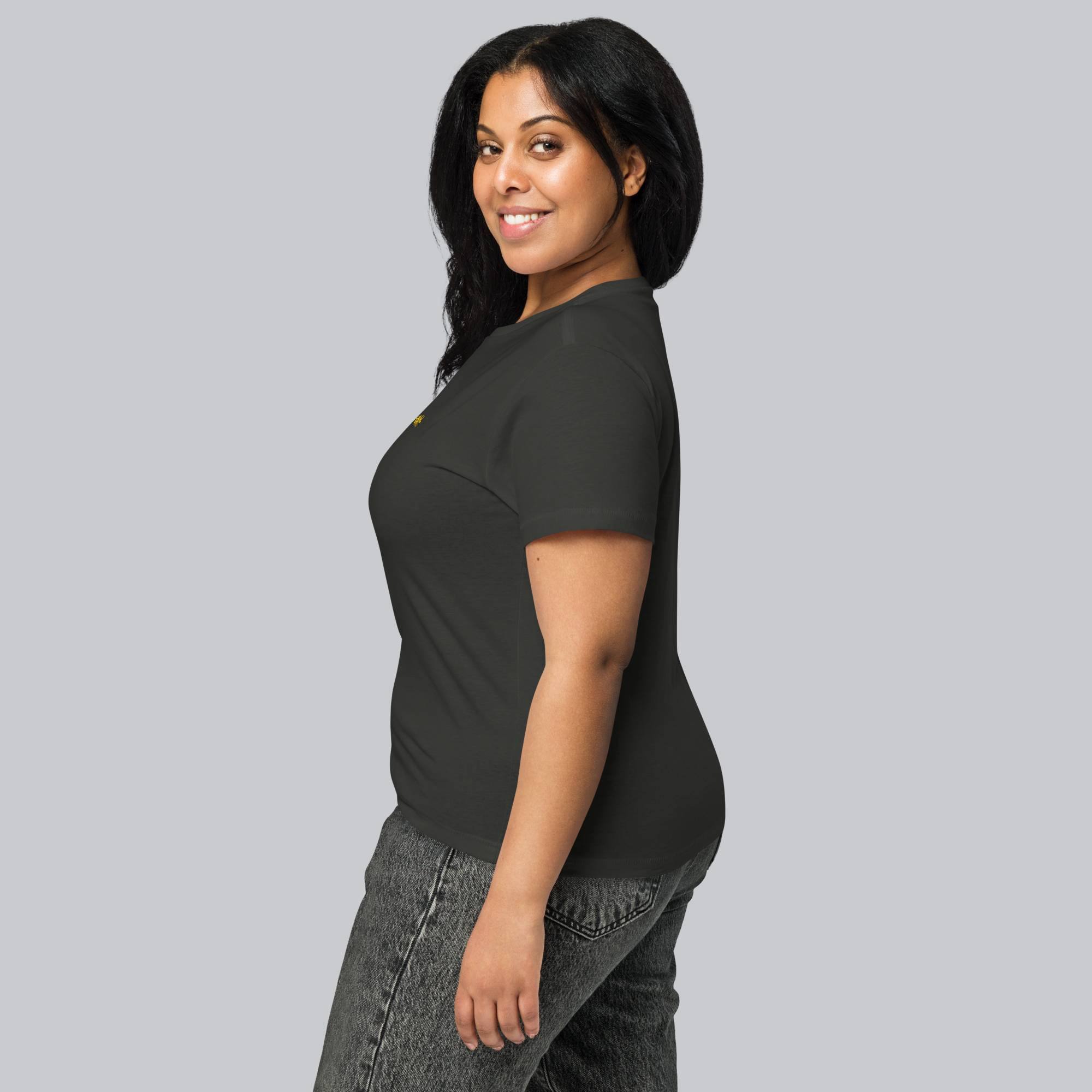 Dark grey Short Women tshirt with custom Music Code