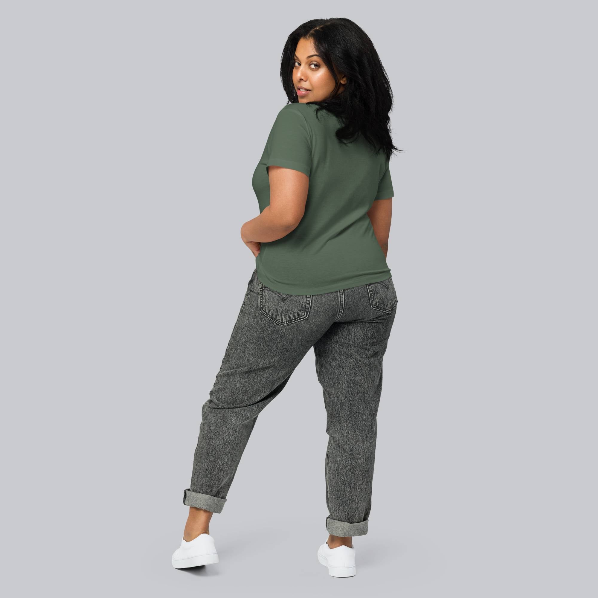 Military green Short Women tshirt with custom Music Code