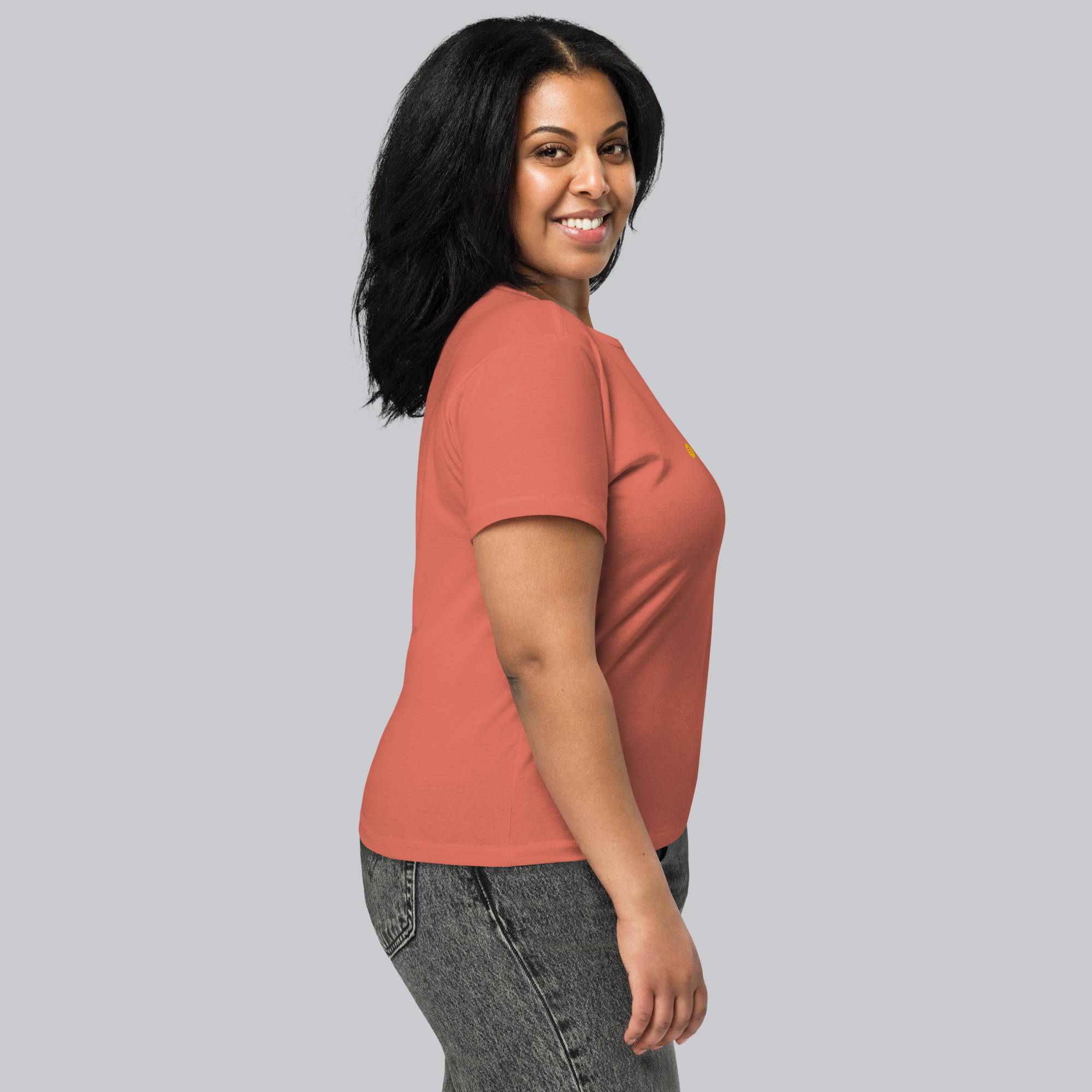 Brick red Short Women tshirt with custom Music Code