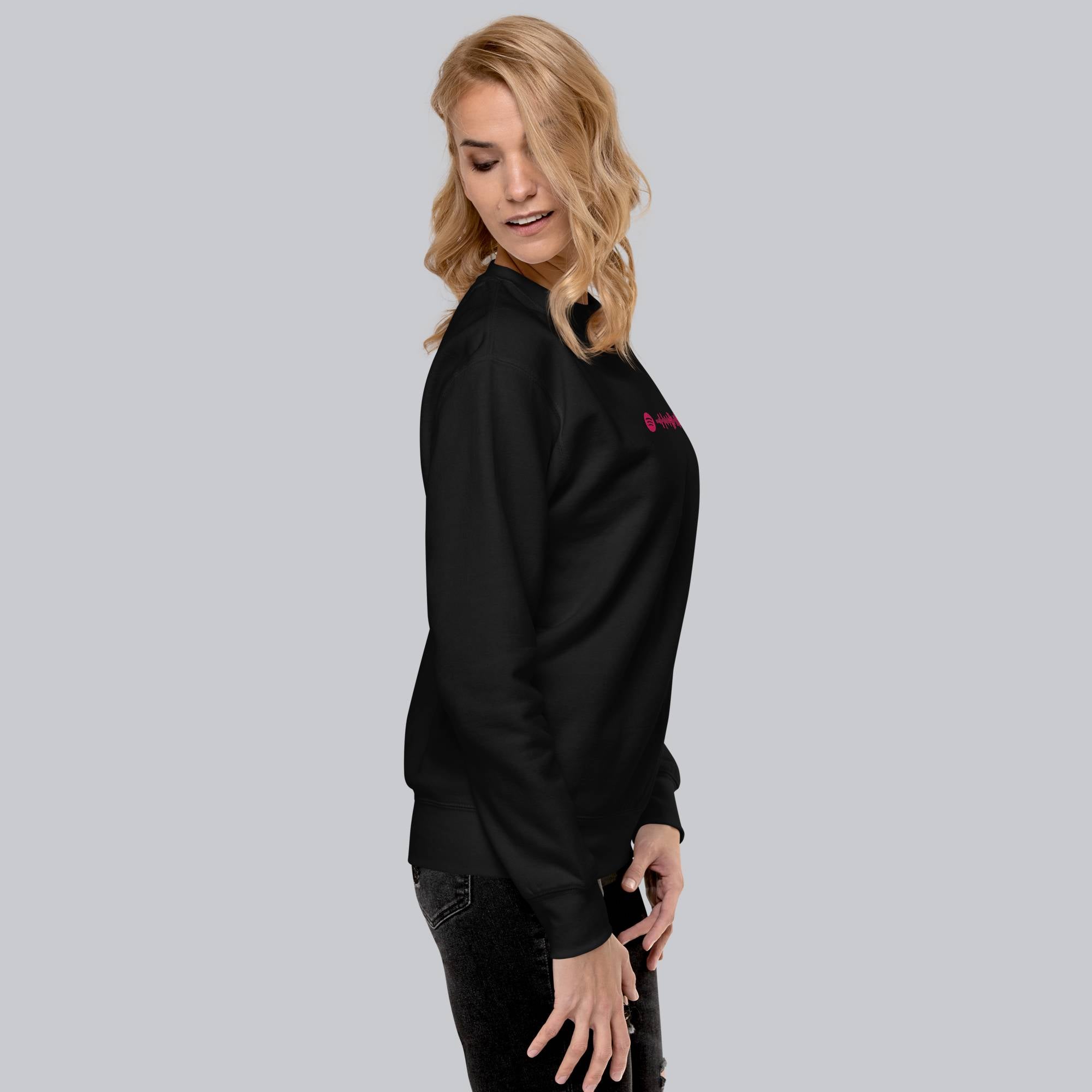 Black long-sleeve shirt with custom Music Code