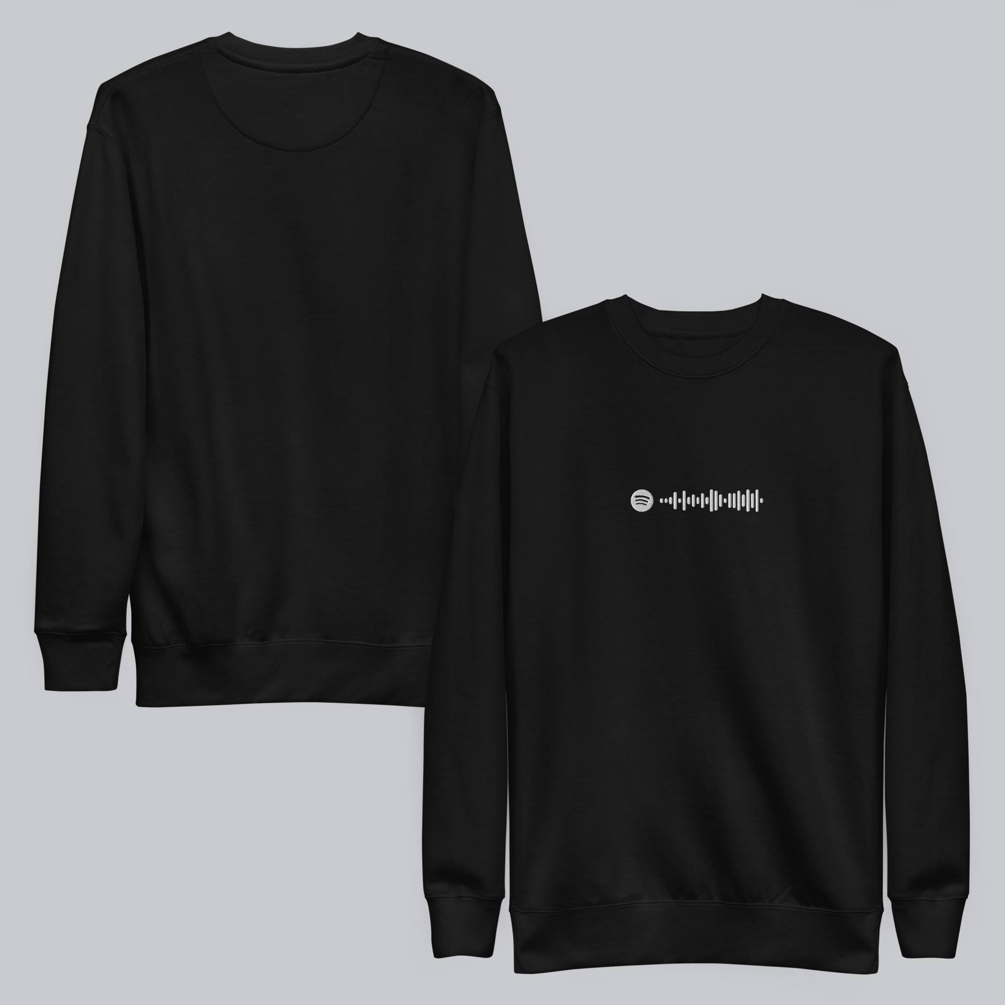 Black long-sleeve shirt with custom Music Code